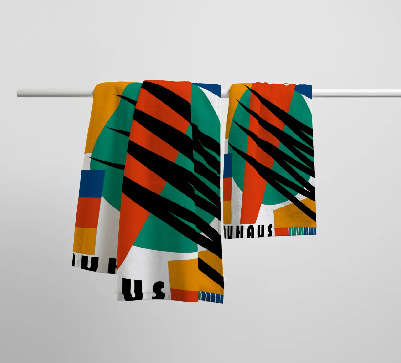 Bauhaus Abstract Eye Geometric Art Print Moder towel by NorwesClub