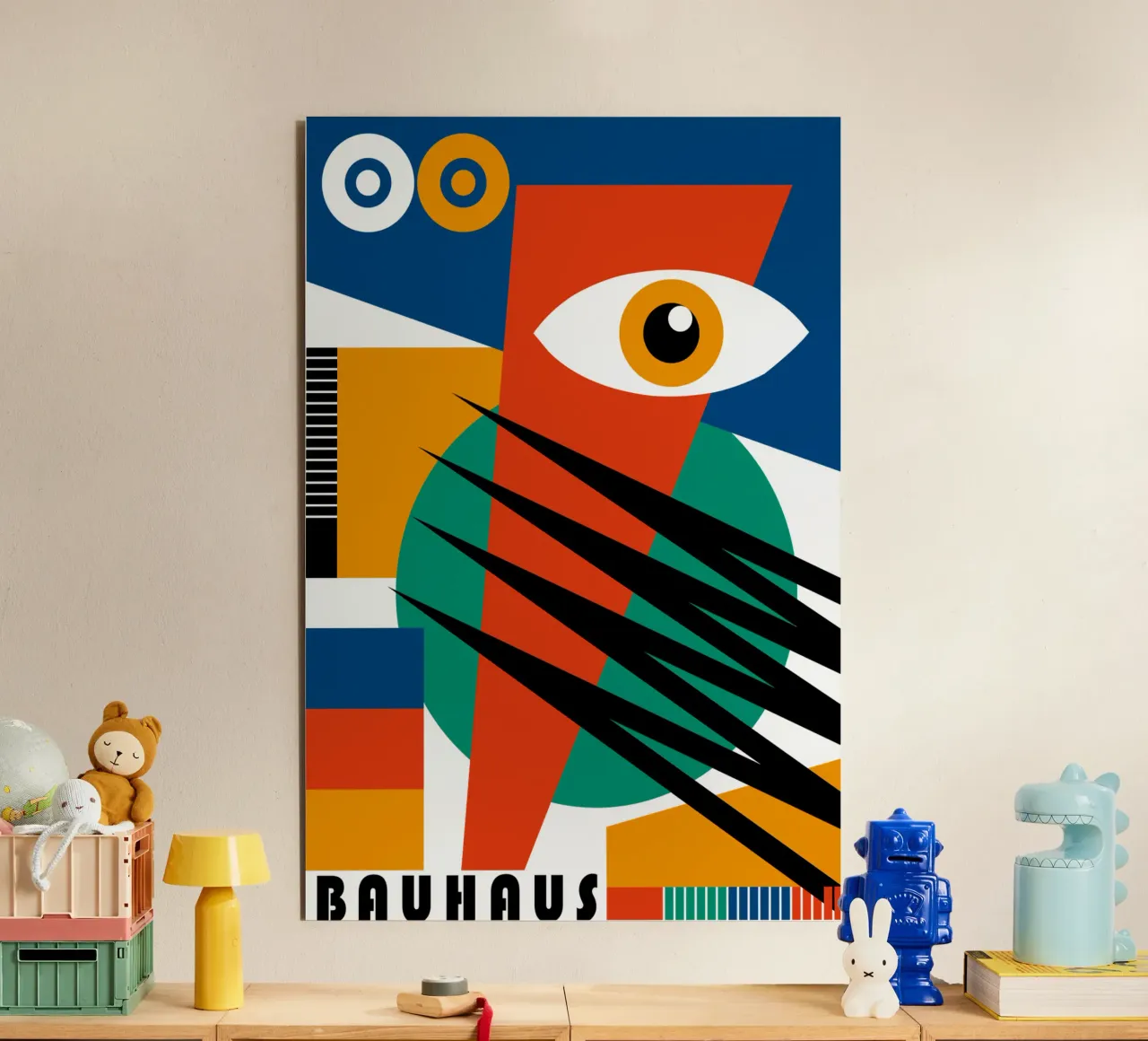 Bauhaus Abstract Eye Geometric Art Print Moder panneau forex de NorwesClub