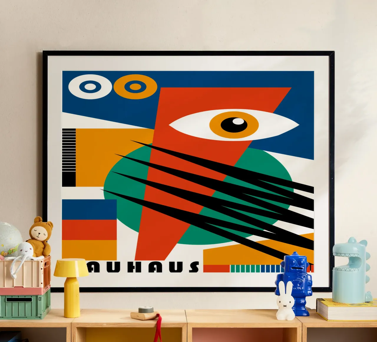 Bauhaus Abstract Eye Geometric Art Print Moder hahnemühle de NorwesClub
