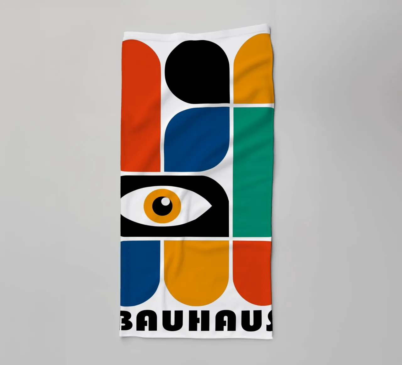 Bauhaus Eye Geometric Shapes Abstract Art Print towel by NorwesClub