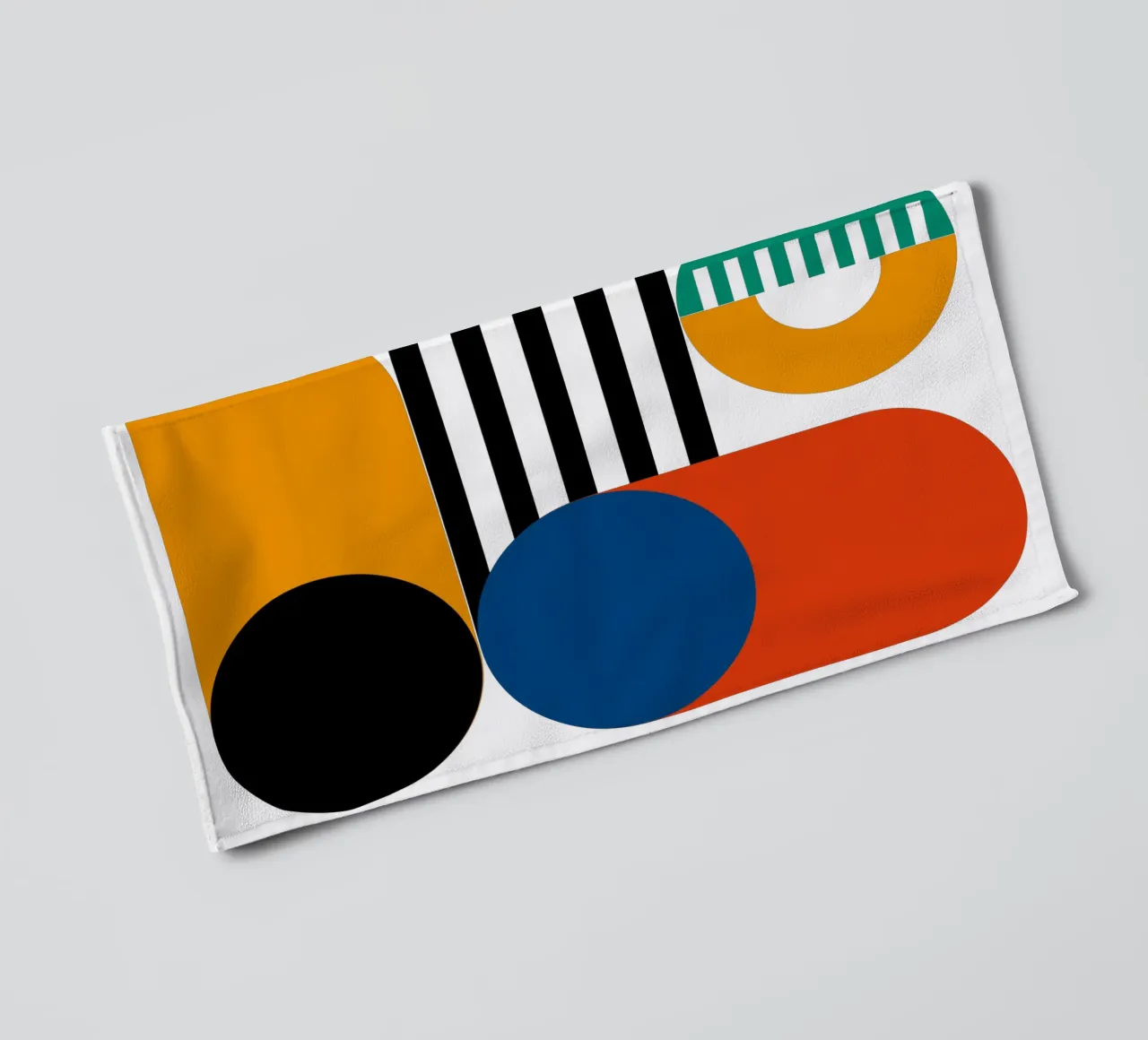 Bauhaus Geometric Abstract Shapes Stripes Art Print towel by NorwesClub