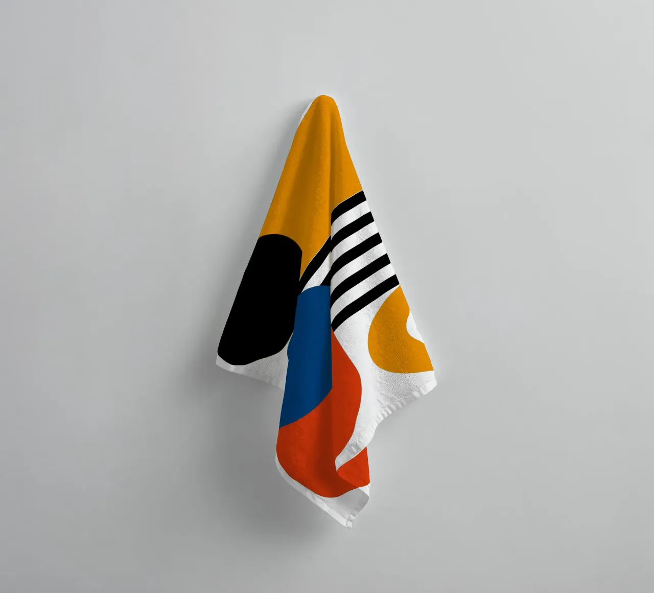 Bauhaus Geometric Abstract Shapes Stripes Art Print towel by NorwesClub