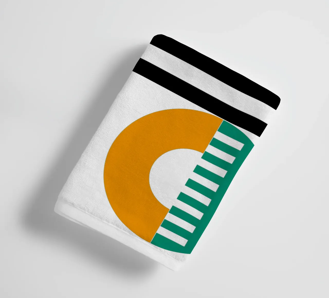 Bauhaus Geometric Abstract Shapes Stripes Art Print towel by NorwesClub