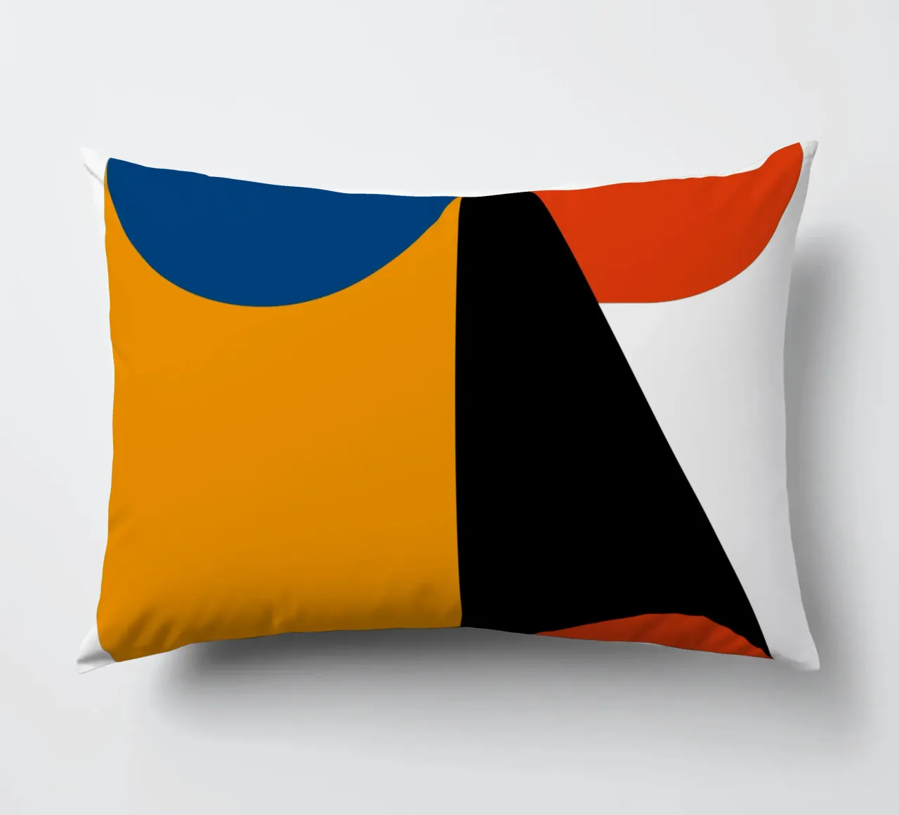 Bauhaus Abstract Geometric Eye Blue Orange Print decorative cushion by NorwesClub