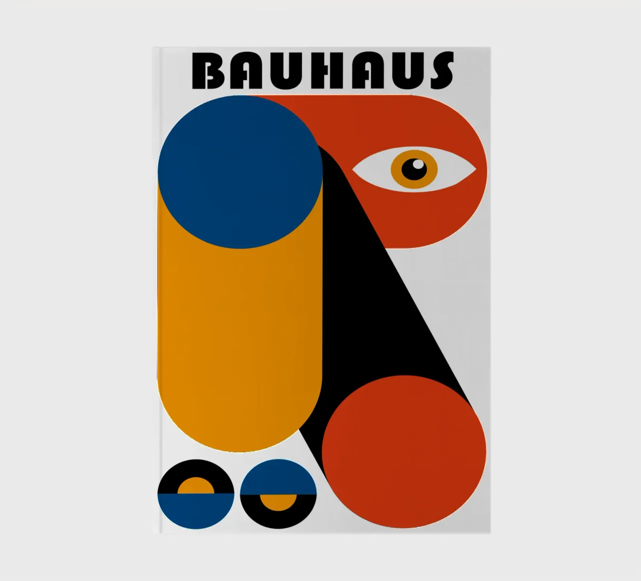 Bauhaus Abstract Geometric Eye Blue Orange Print carnet de notes de NorwesClub