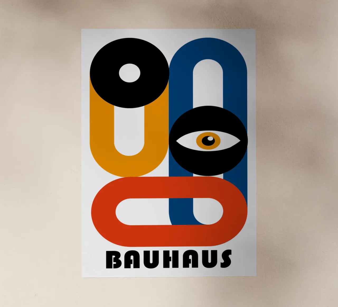 Bauhaus Forme geometriche Occhio Blu Arancione Stampa pellicola backlit da NorwesClub