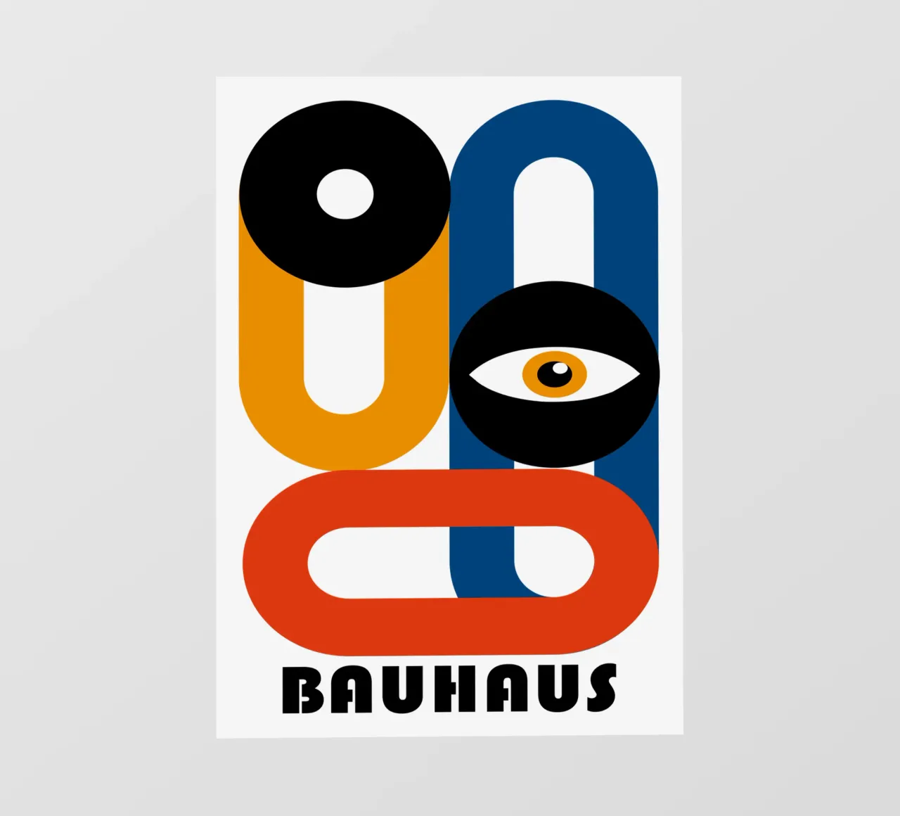 Bauhaus Forme geometriche Occhio Blu Arancione Stampa pellicola backlit da NorwesClub
