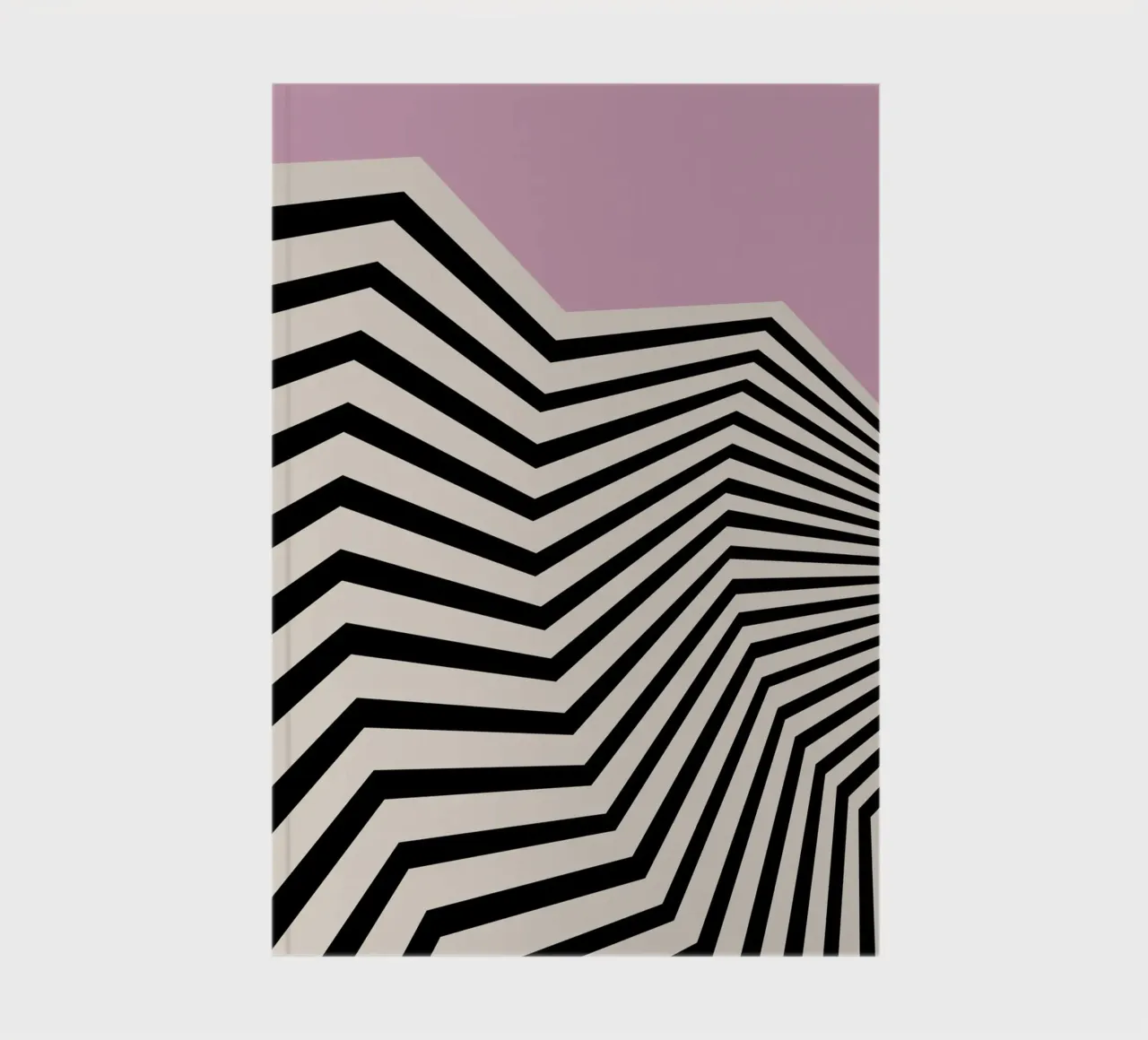 HAMJAM Waves Abstract Stripes Pink Wall Art Print notebook by NorwesClub