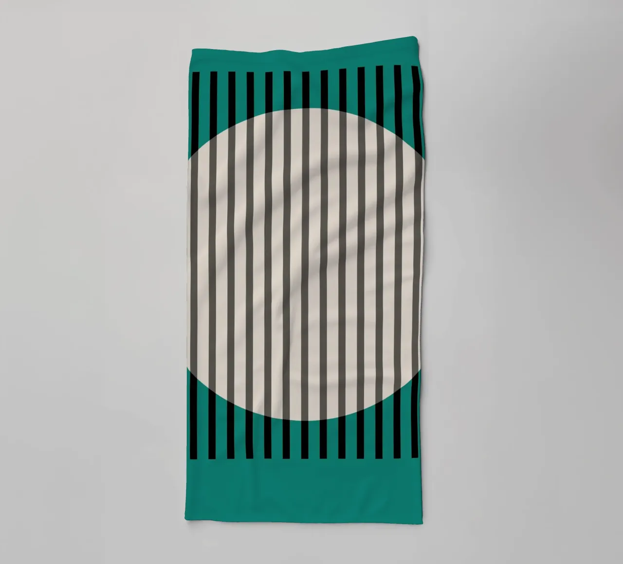 Hamjam Green Abstract Oval Stripes Wall Art Print towel by NorwesClub