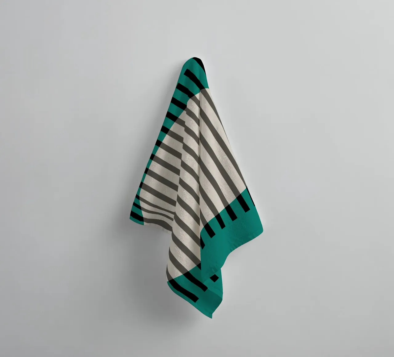 Hamjam Green Abstract Oval Stripes Wall Art Print towel by NorwesClub