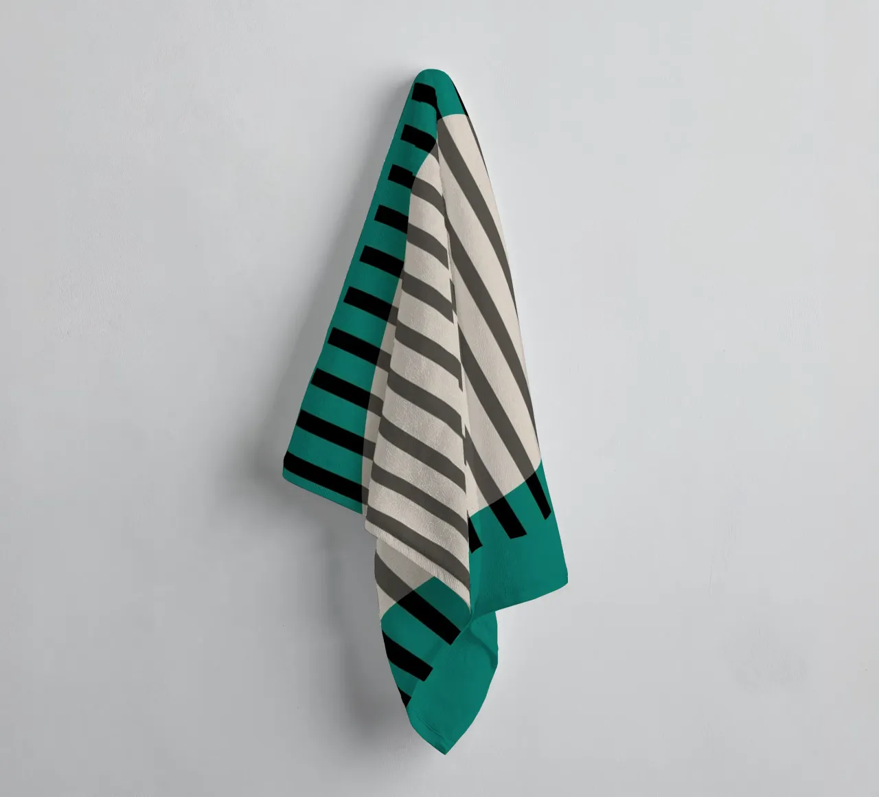 Hamjam Green Abstract Oval Stripes Wall Art Print towel by NorwesClub