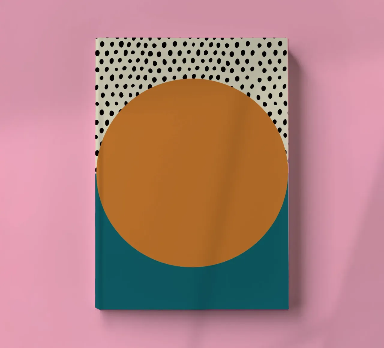 Minimalist Sunrise Abstract Oval Dots Teal Orange Print notebook by NorwesClub
