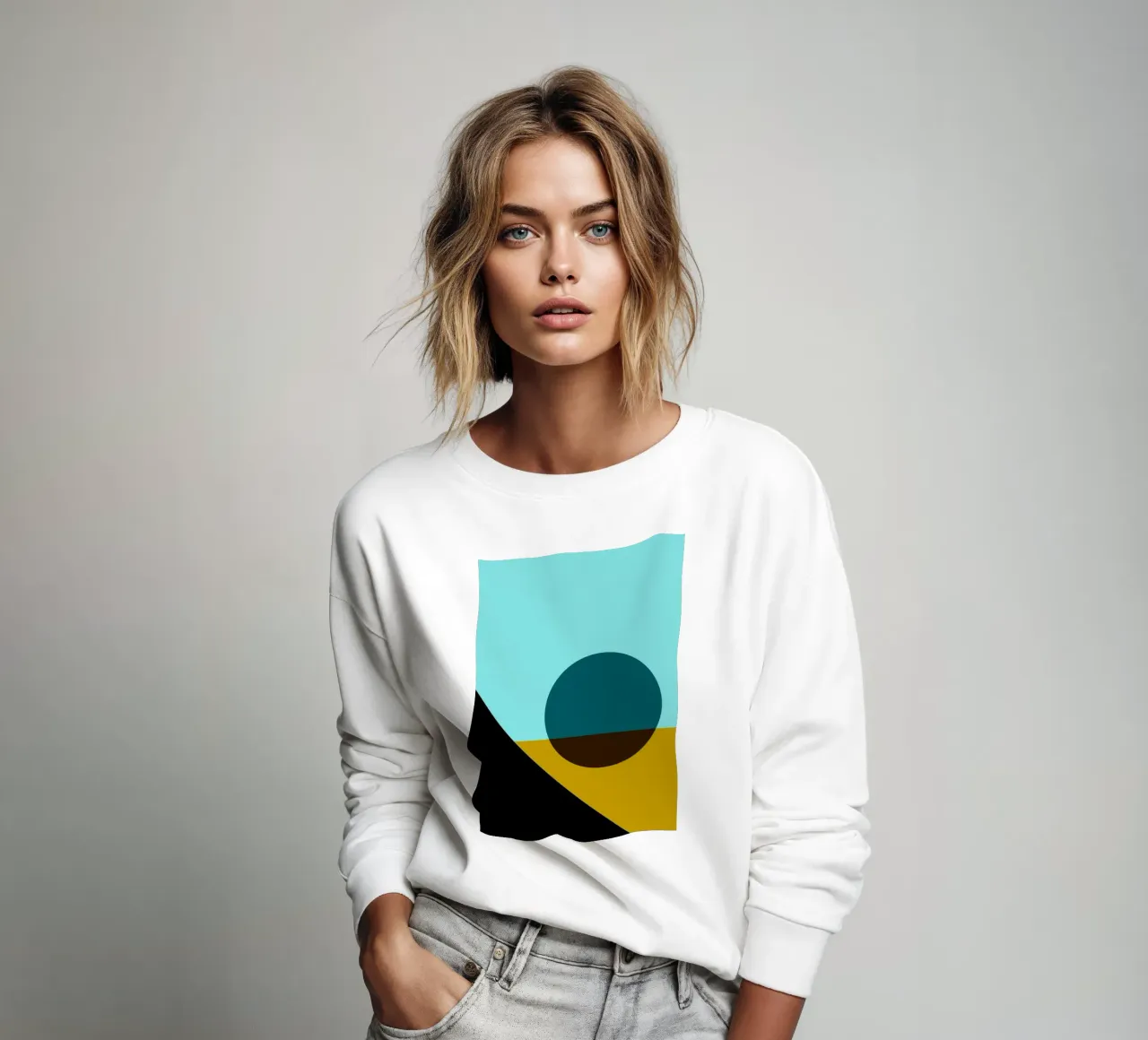 Bauhaus Minimalist Geometric Circle Art Print sweatshirt by NorwesClub
