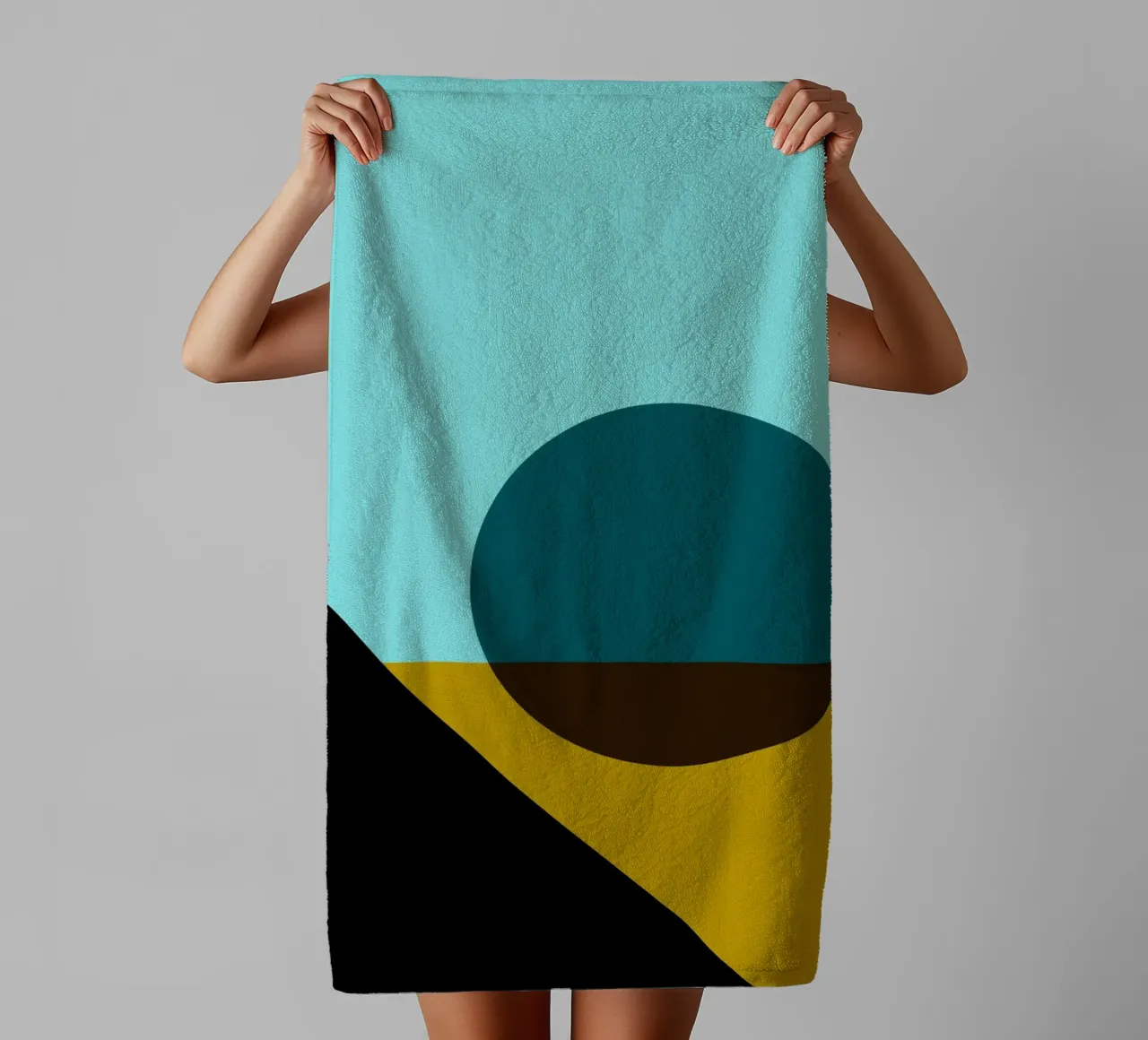 Bauhaus Minimalist Geometric Circle Art Print towel by NorwesClub