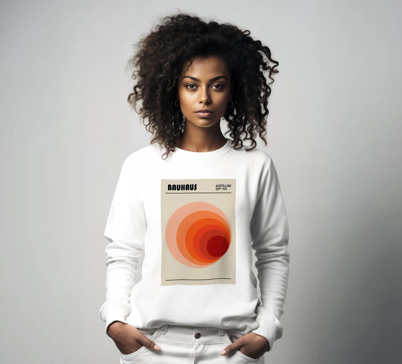 Bauhaus 1923 Ausstellungsplakat Kreis Farbverlauf Sweatshirt von NorwesClub