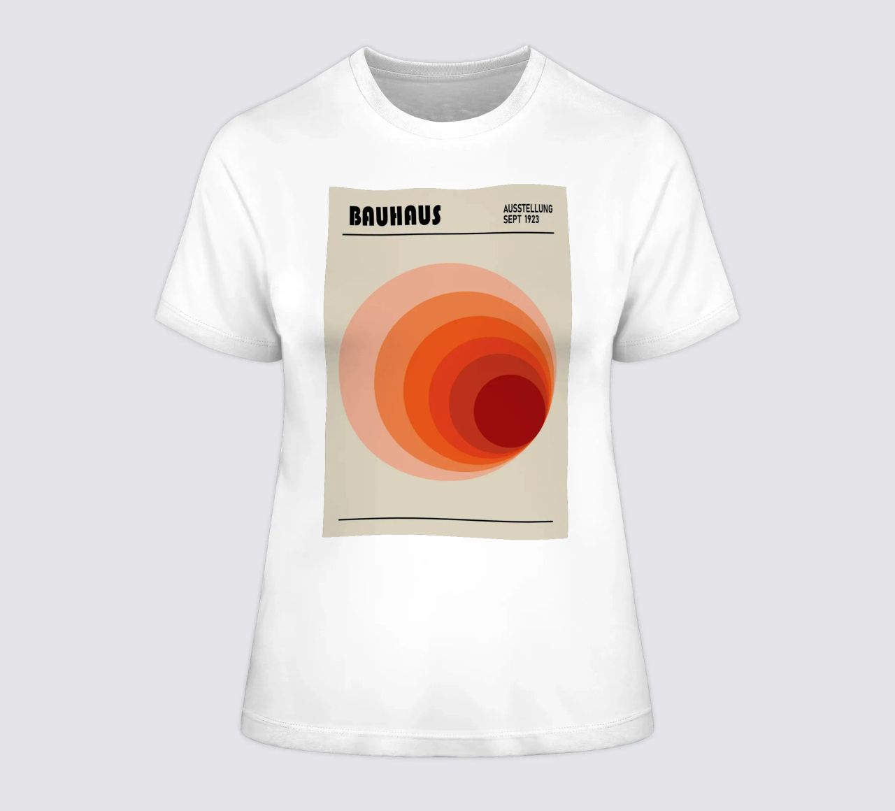 Bauhaus 1923 Ausstellungsplakat Kreis Farbverlauf Frauen T-Shirt von NorwesClub