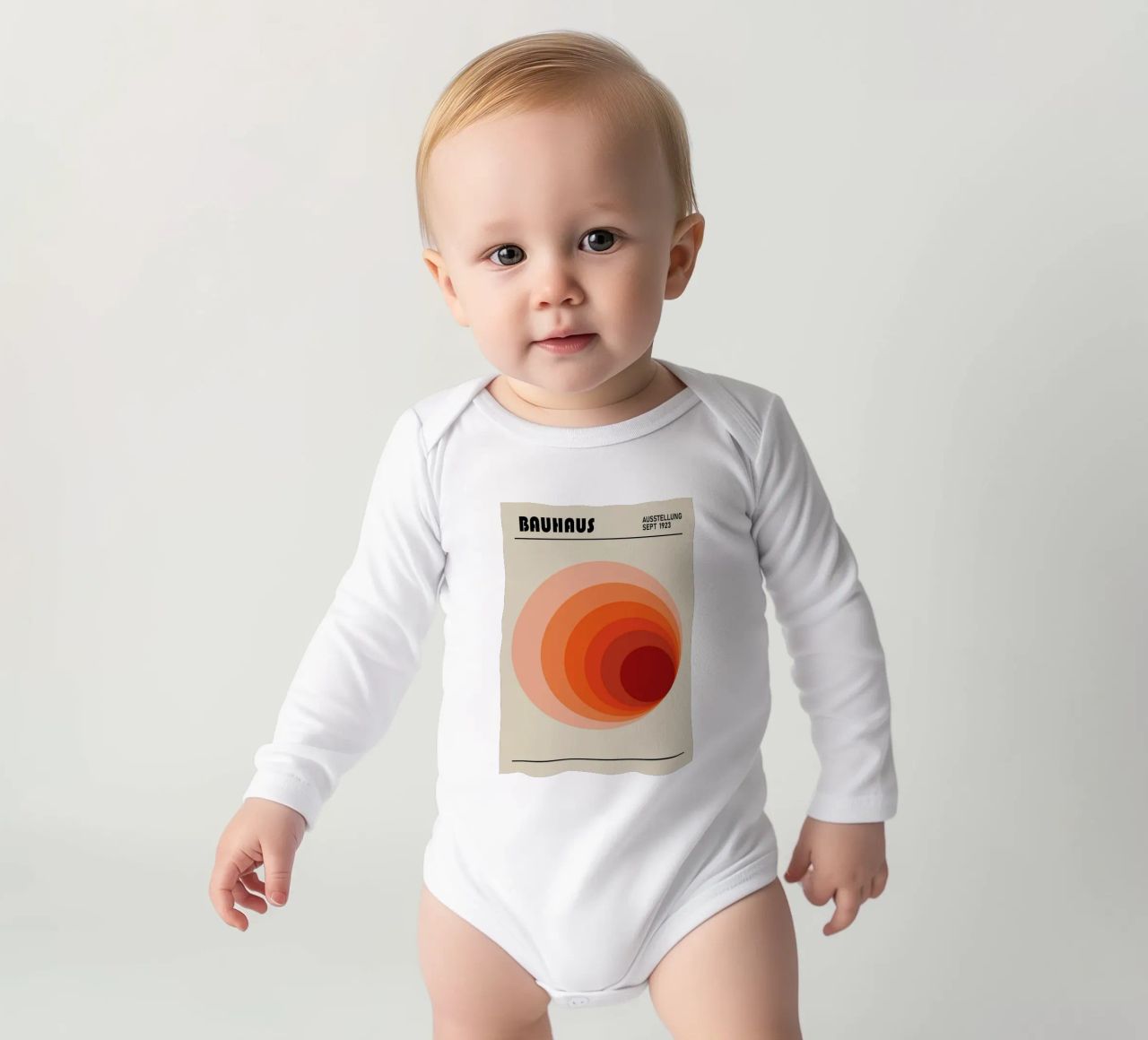 Bauhaus 1923 Ausstellungsplakat Kreis Farbverlauf Langarm Babybody von NorwesClub