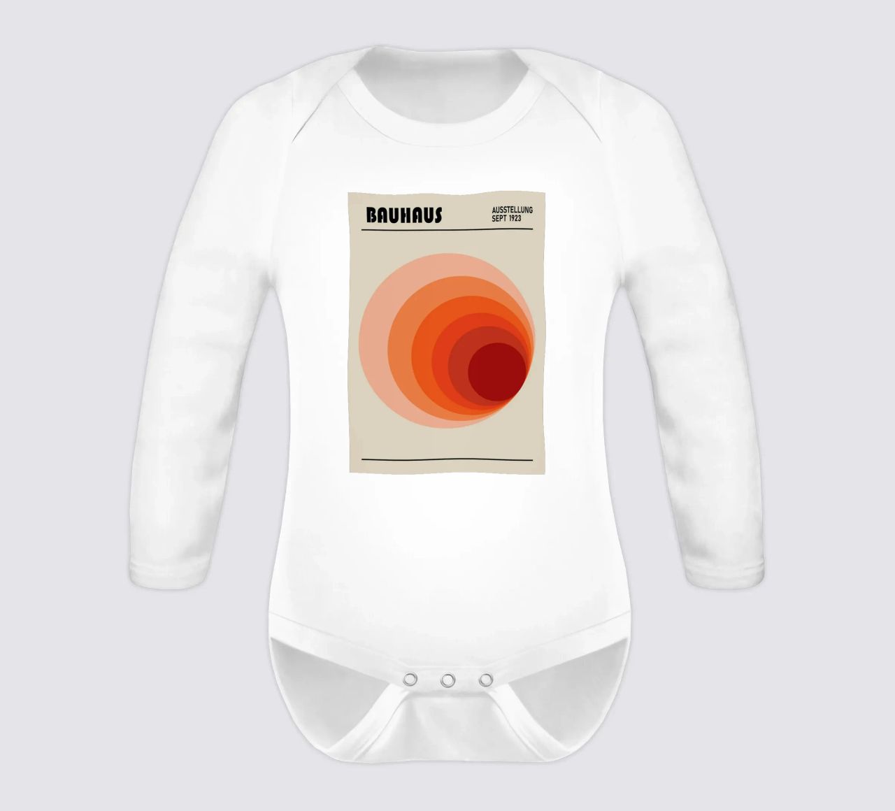 Bauhaus 1923 Ausstellungsplakat Kreis Farbverlauf Langarm Babybody von NorwesClub