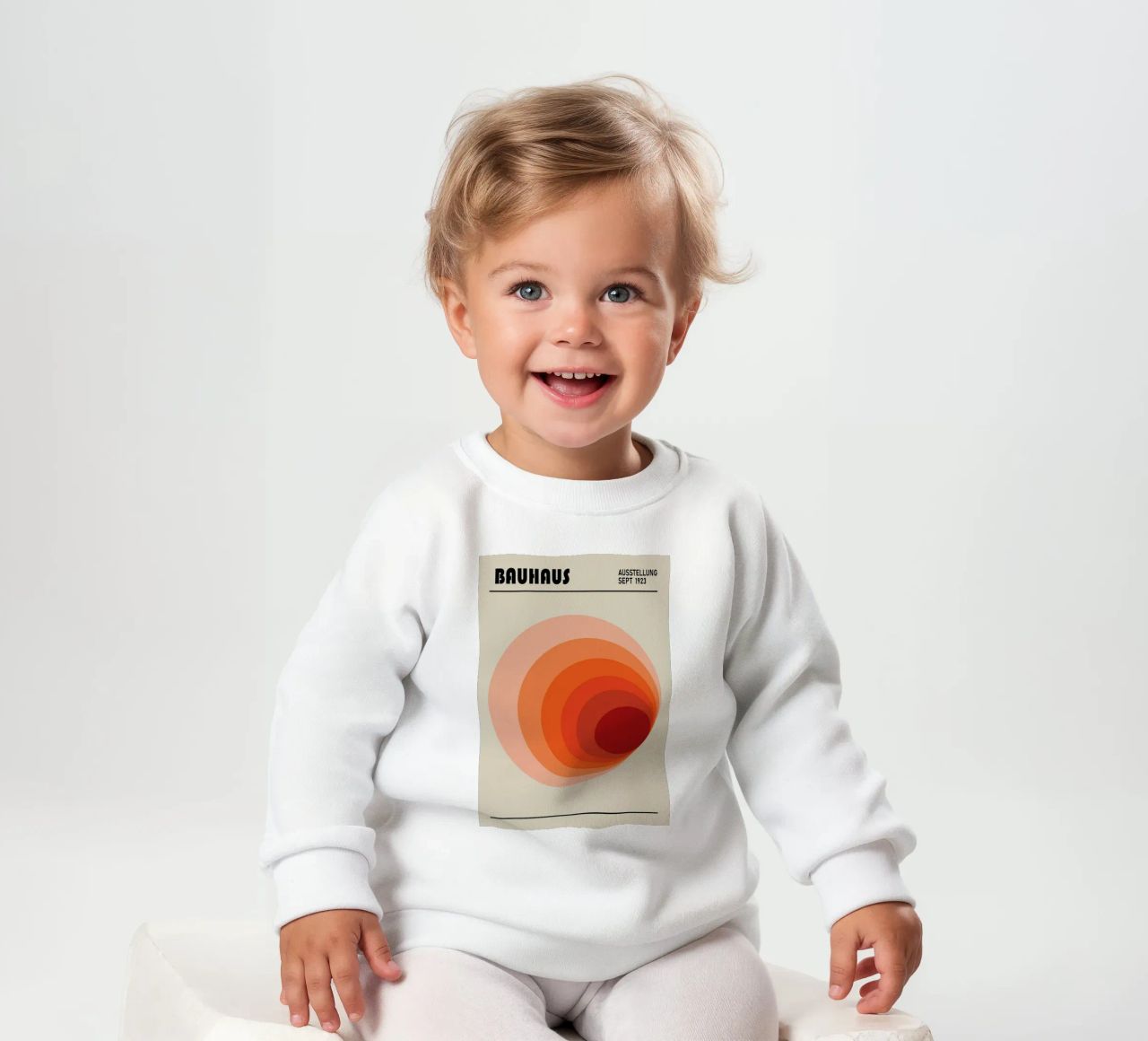 Bauhaus 1923 Ausstellungsplakat Kreis Farbverlauf Baby Sweatshirt von NorwesClub