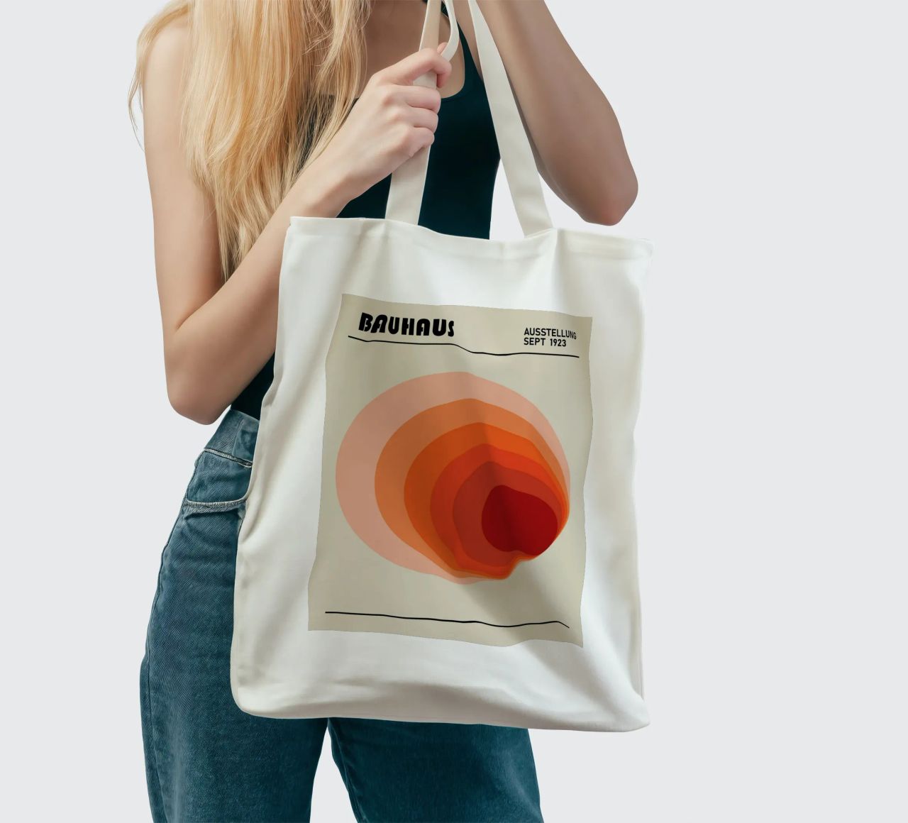 Bauhaus 1923 Ausstellungsplakat Kreis Farbverlauf Jutebeutel von NorwesClub
