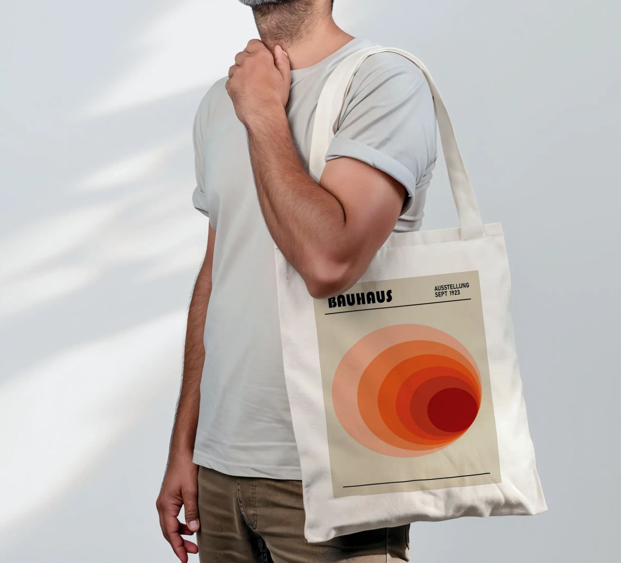 Bauhaus 1923 Ausstellungsplakat Kreis Farbverlauf Jutebeutel von NorwesClub