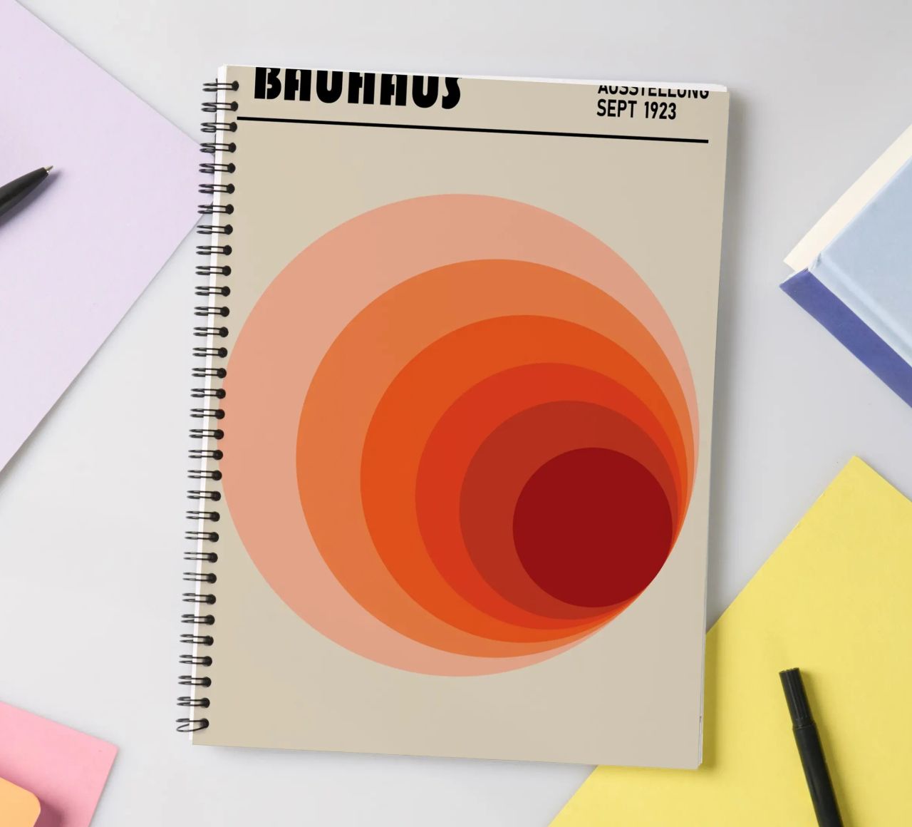 Bauhaus 1923 Ausstellungsplakat Kreis Farbverlauf Ringbuch von NorwesClub