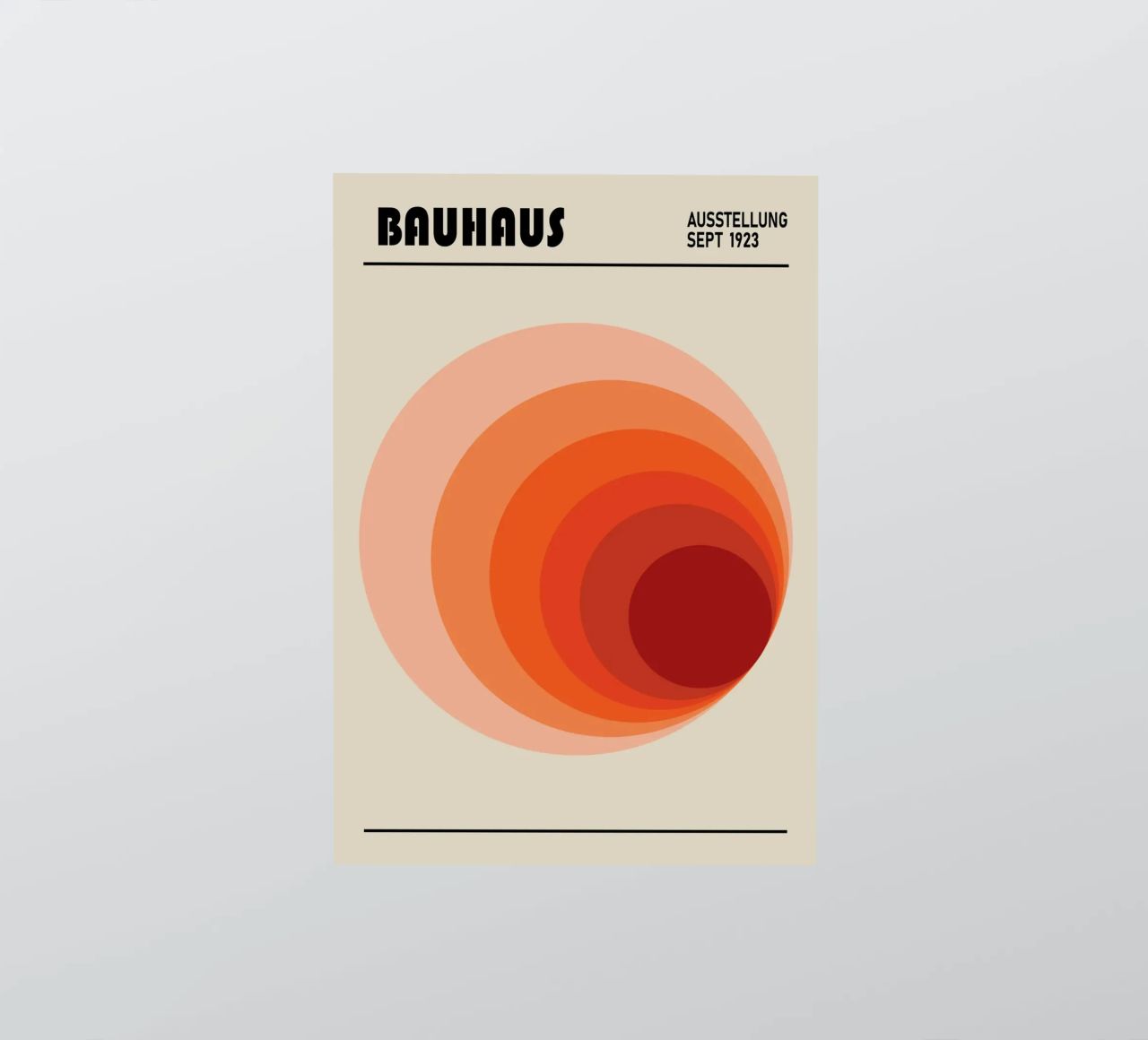 Bauhaus 1923 Ausstellungsplakat Kreis Farbverlauf Sticker von NorwesClub