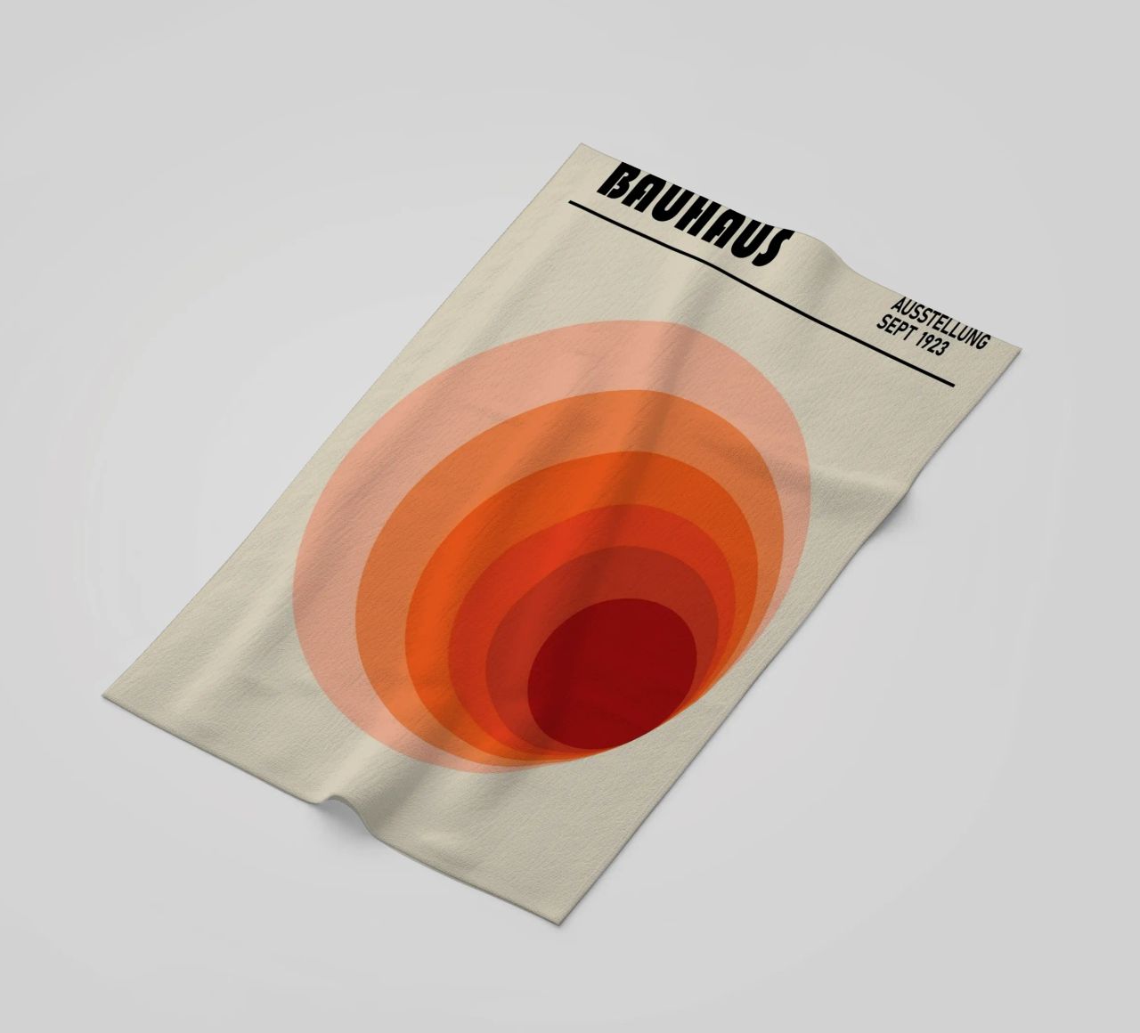 Bauhaus 1923 Ausstellungsplakat Kreis Farbverlauf Strandtuch von NorwesClub