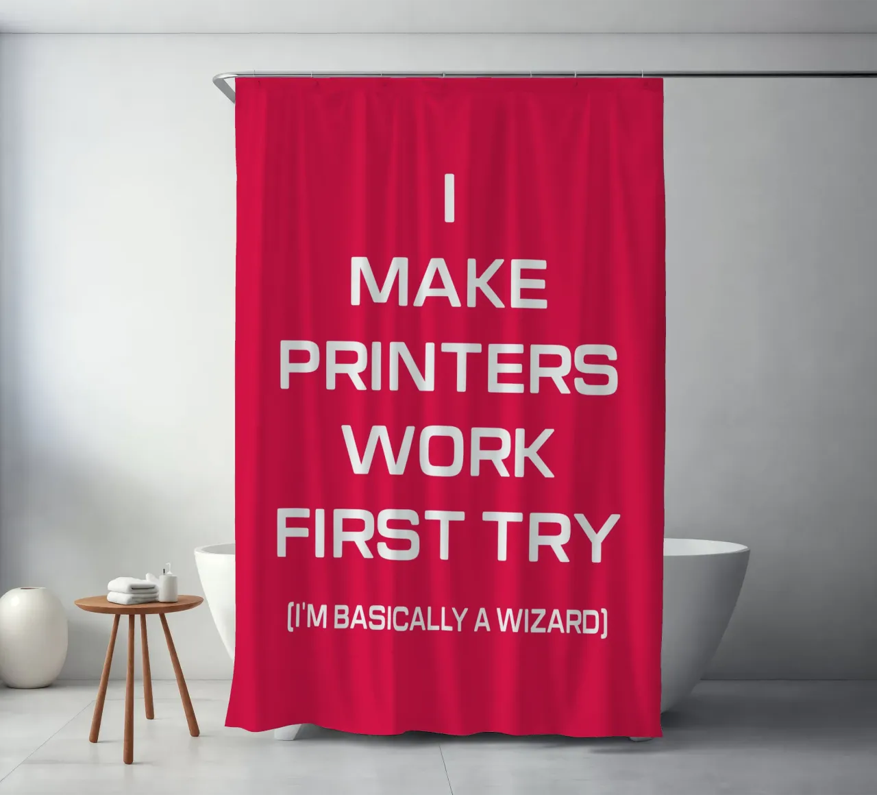 Grappige Printer Computer Geek Tech Nerd Ontwerp douchegordijn van sillyindustries