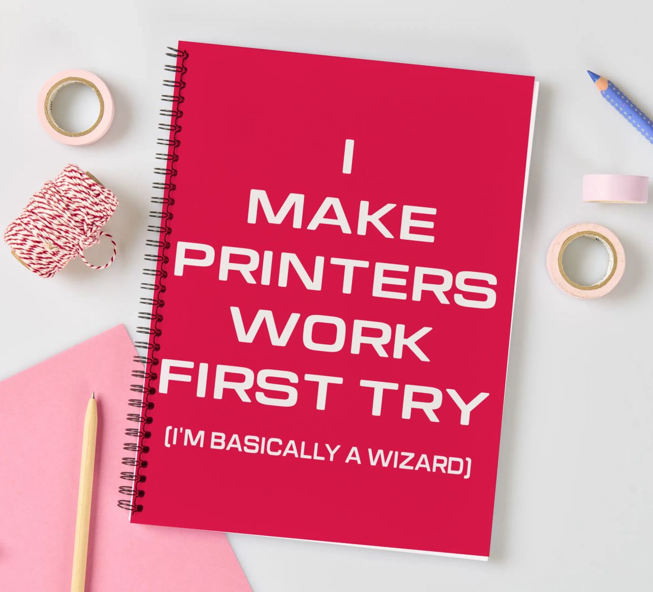 Funny Printer Computer Geek Tech Nerd Design spiral notebook by sillyindustries