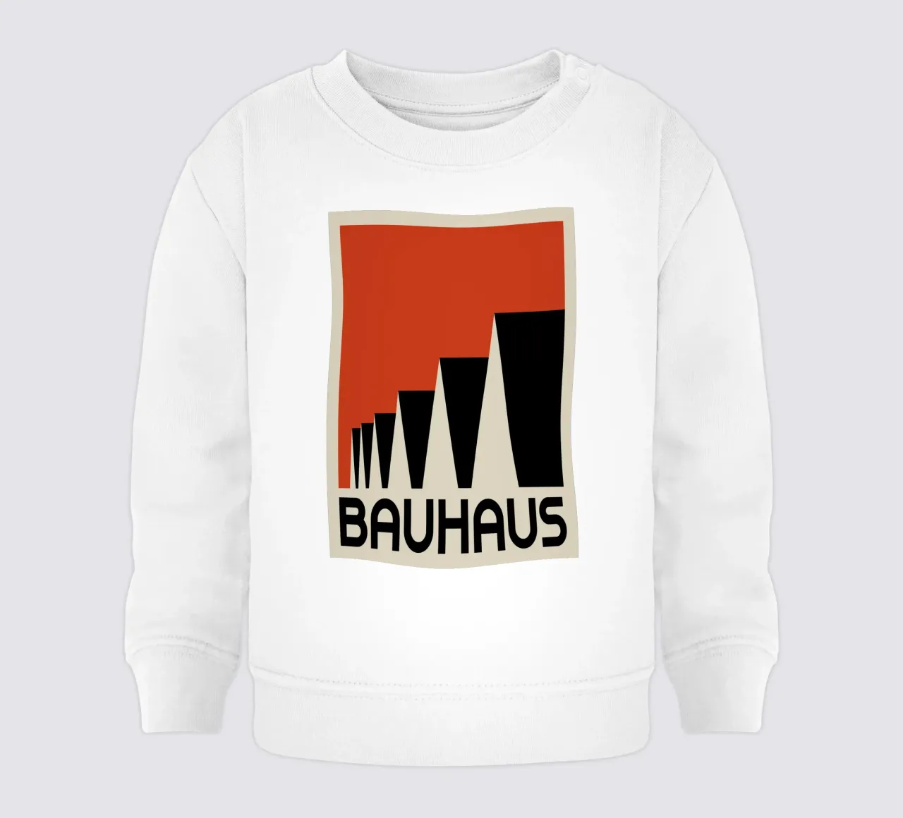 Bauhaus Architectuur Geometrische Driehoeken Rood Print baby sweatshirt van NorwesClub