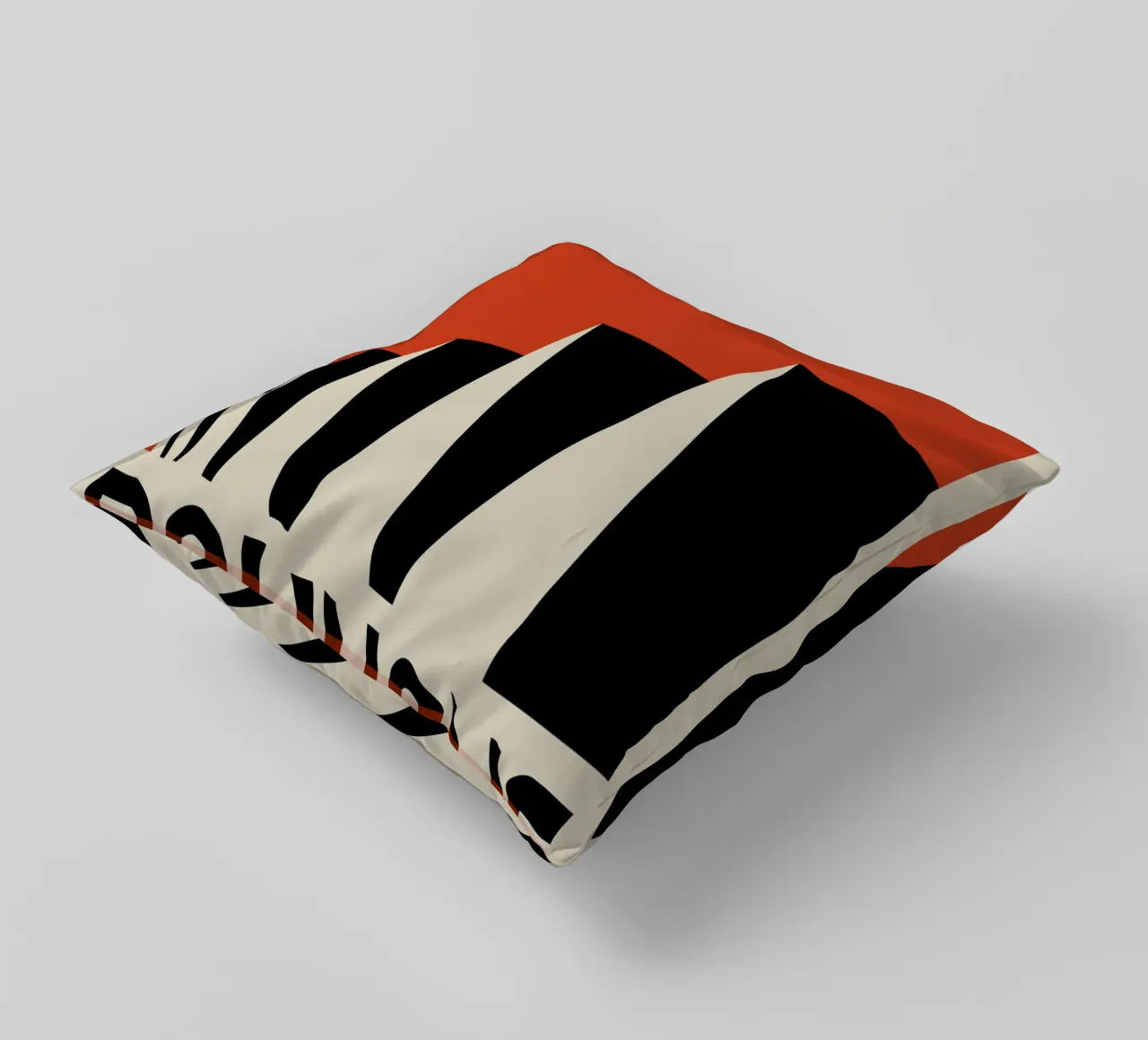 Bauhaus Architecture Geometric Triangles Red Print decorative cushion by NorwesClub