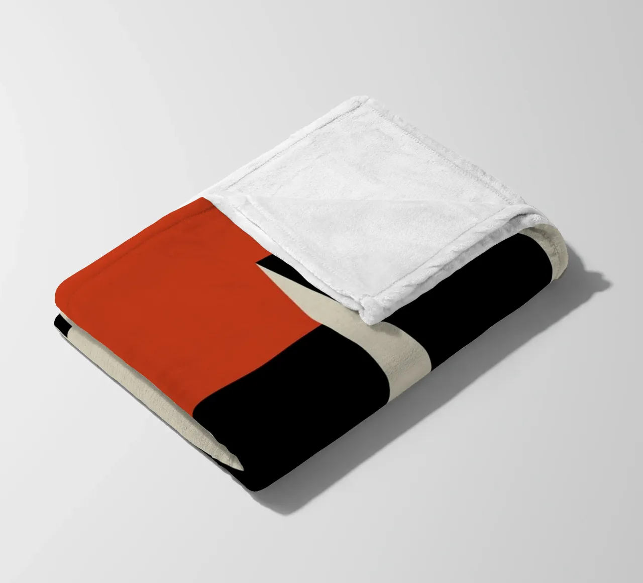 Bauhaus Architecture Geometric Triangles Red Print fleece blanket by NorwesClub