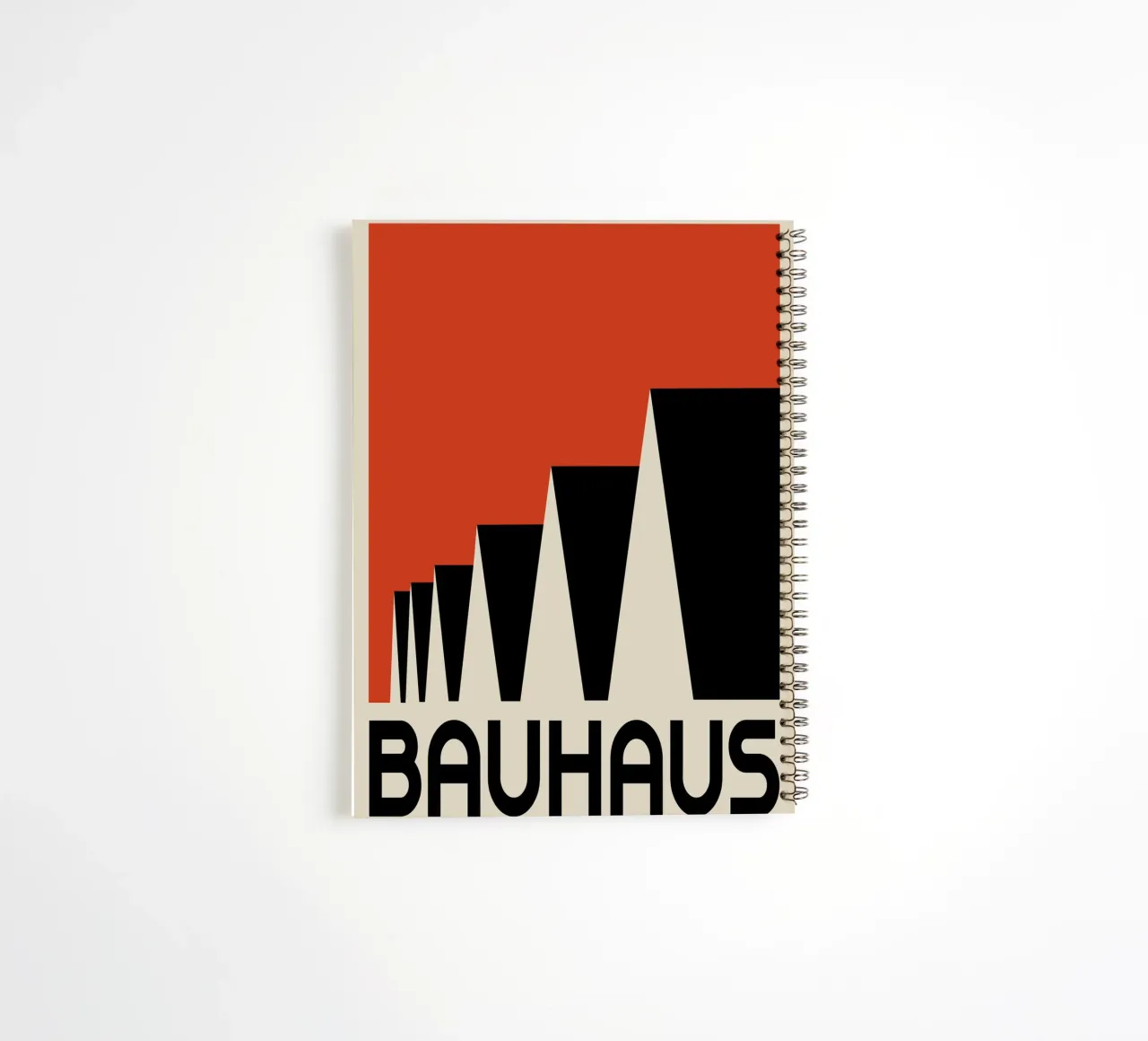 Bauhaus Architecture Geometric Triangles Red Print spiral notebook by NorwesClub