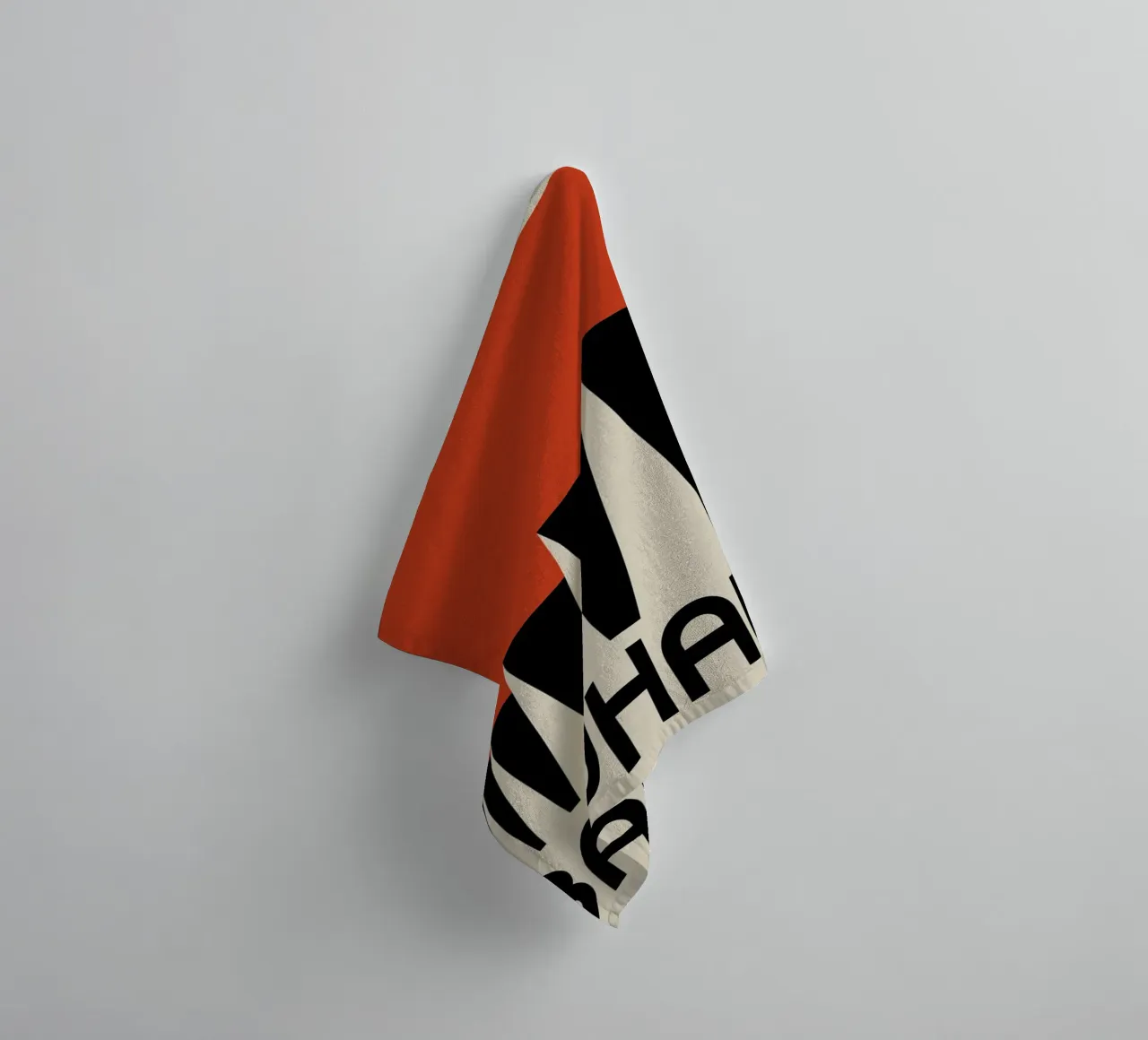 Bauhaus Architecture Geometric Triangles Red Print towel by NorwesClub