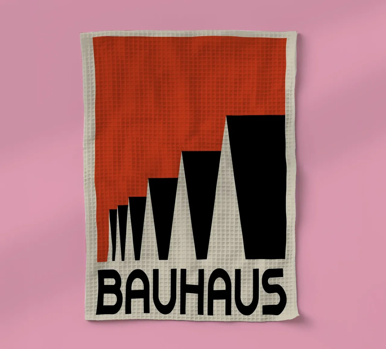 Bauhaus Architecture Geometric Triangles Red Print tea towel by NorwesClub