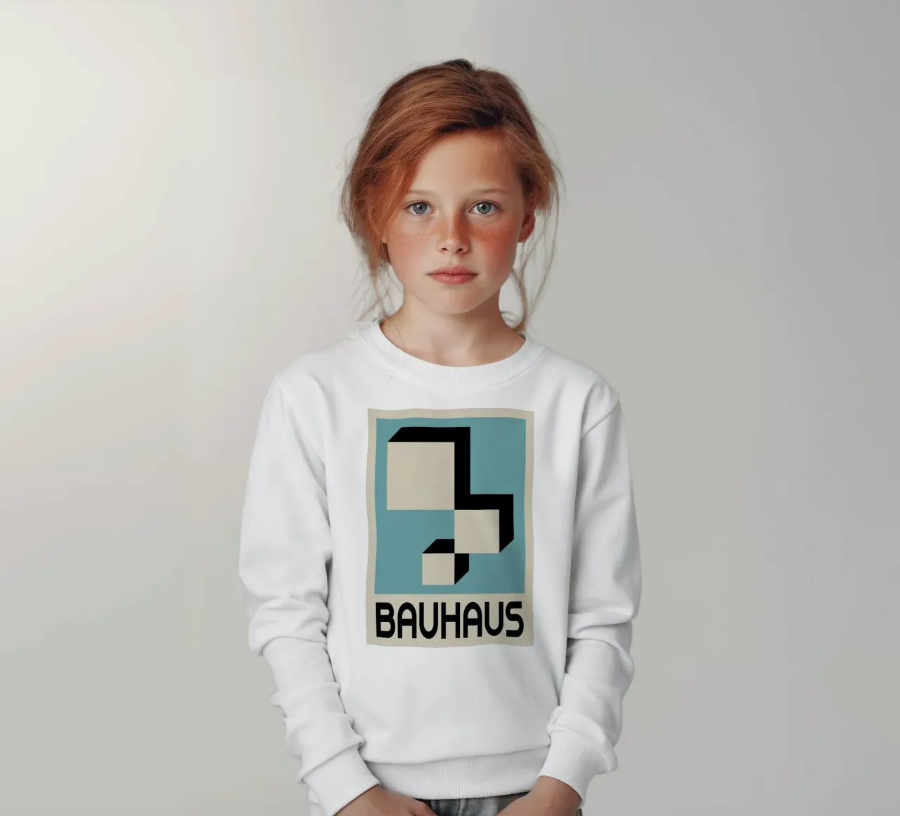 Bauhaus Forme geometriche 3D Stampa blu verde acqua felpa bambino da NorwesClub