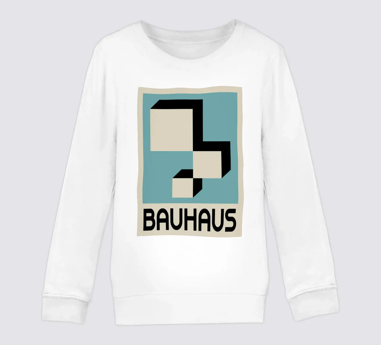 Bauhaus Forme geometriche 3D Stampa blu verde acqua felpa bambino da NorwesClub