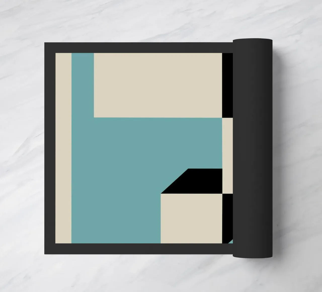 Bauhaus Forme geometriche 3D Stampa blu verde acqua zerbino da NorwesClub