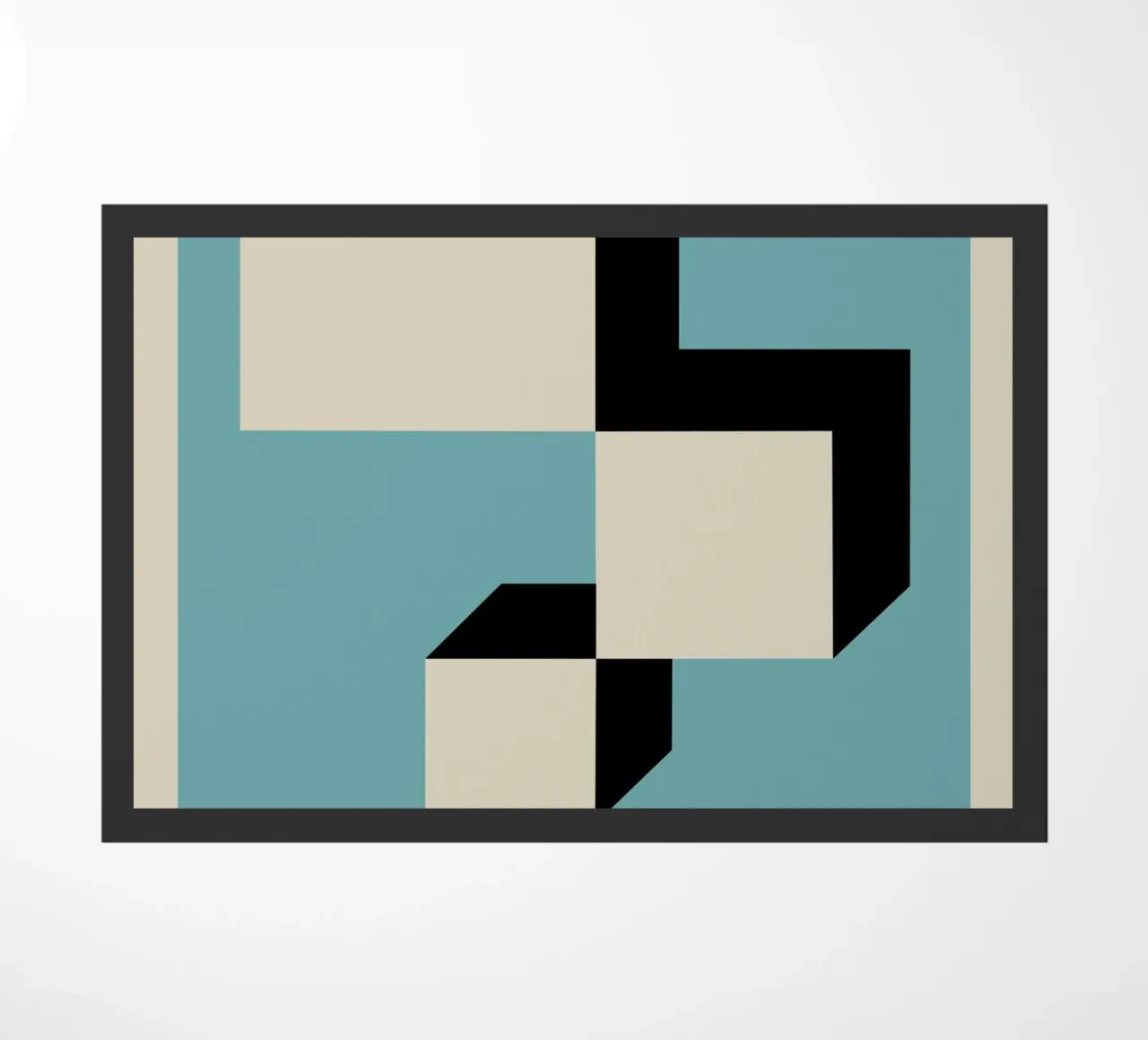 Bauhaus Forme geometriche 3D Stampa blu verde acqua zerbino da NorwesClub