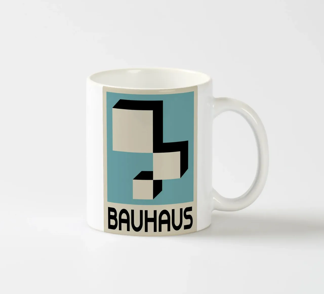Bauhaus Forme geometriche 3D Stampa blu verde acqua tazza in ceramica da NorwesClub
