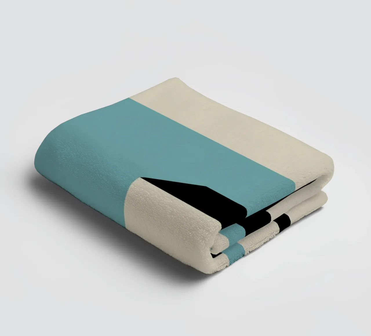 Bauhaus Forme geometriche 3D Stampa blu verde acqua asciugamano da bagno da NorwesClub