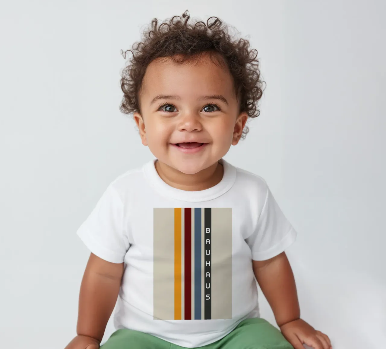 Bauhaus Vertical Stripes Color Block Minimalist Print baby t-shirt by NorwesClub