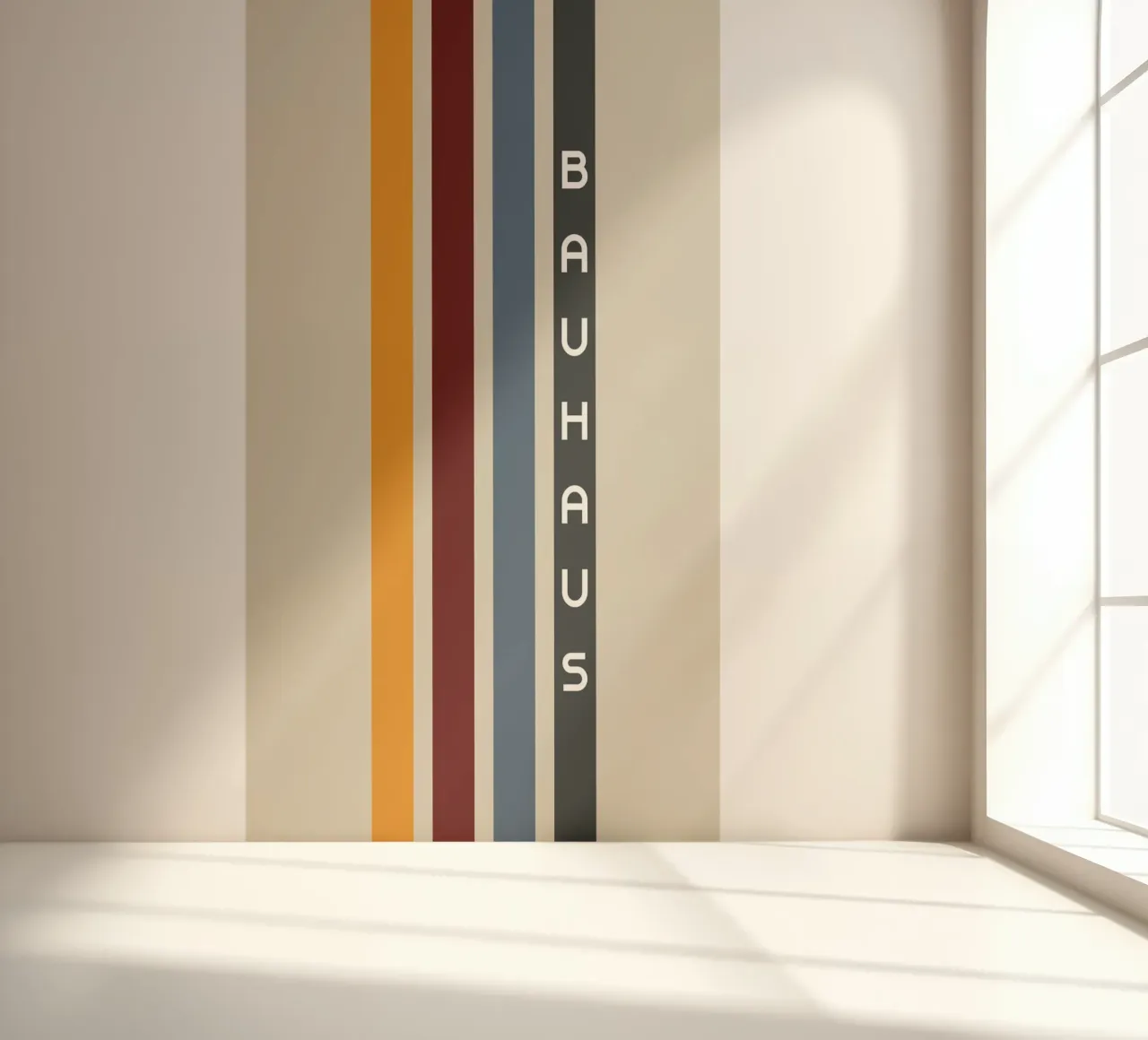 Bauhaus Vertical Stripes Color Block Minimalist Print (en anglais) papier peint photo de NorwesClub
