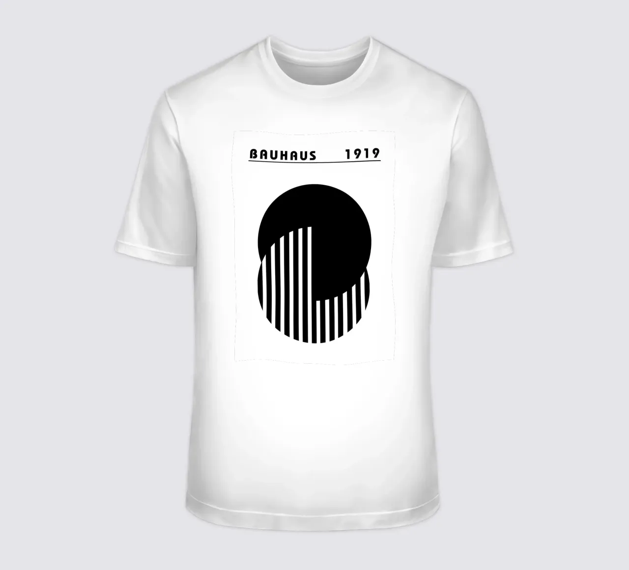 Bauhaus 1919 Poster Black White Circles Print t-shirt by NorwesClub