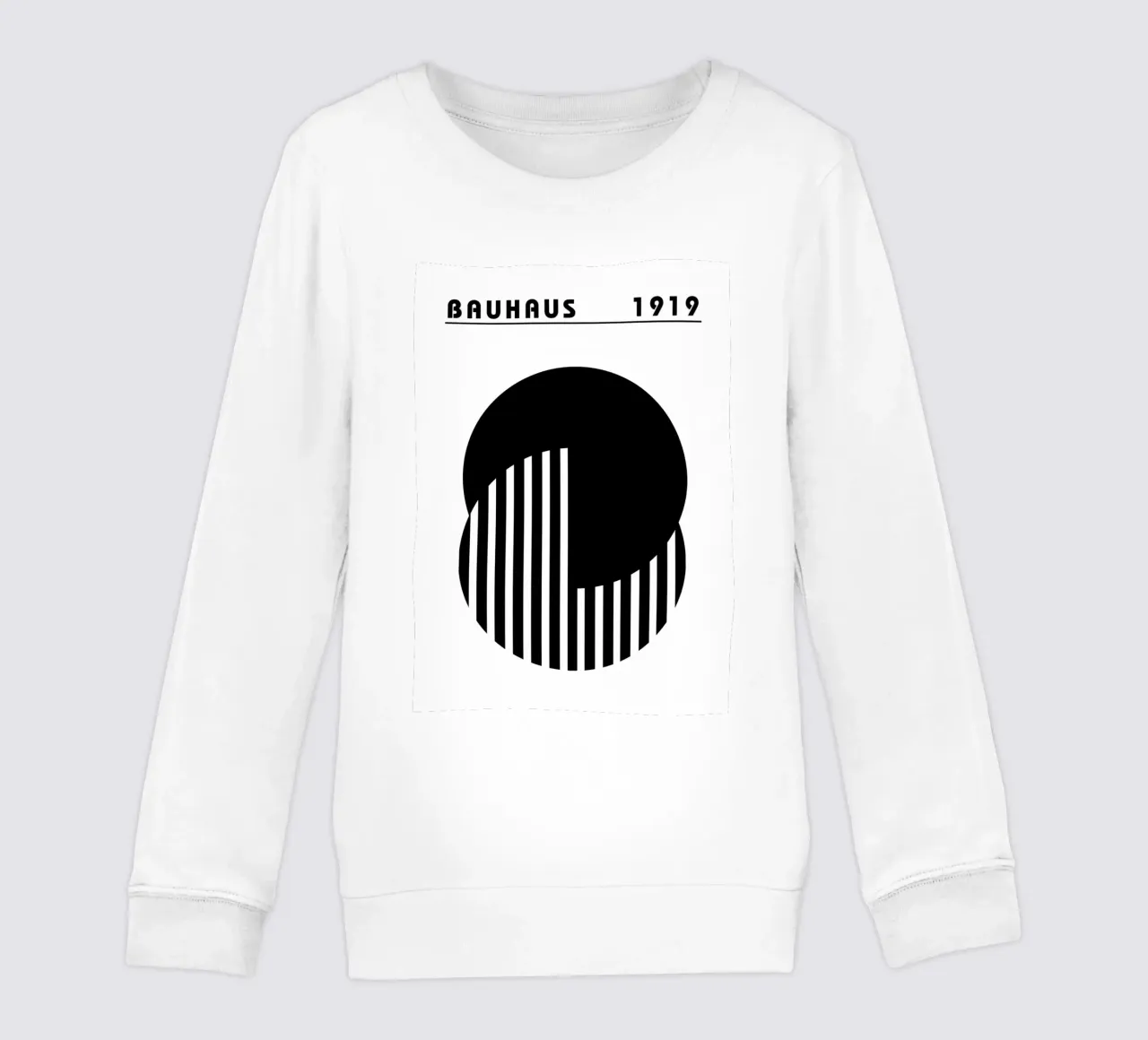 Bauhaus 1919 Poster Black White Circles Print kids sweatshirt by NorwesClub