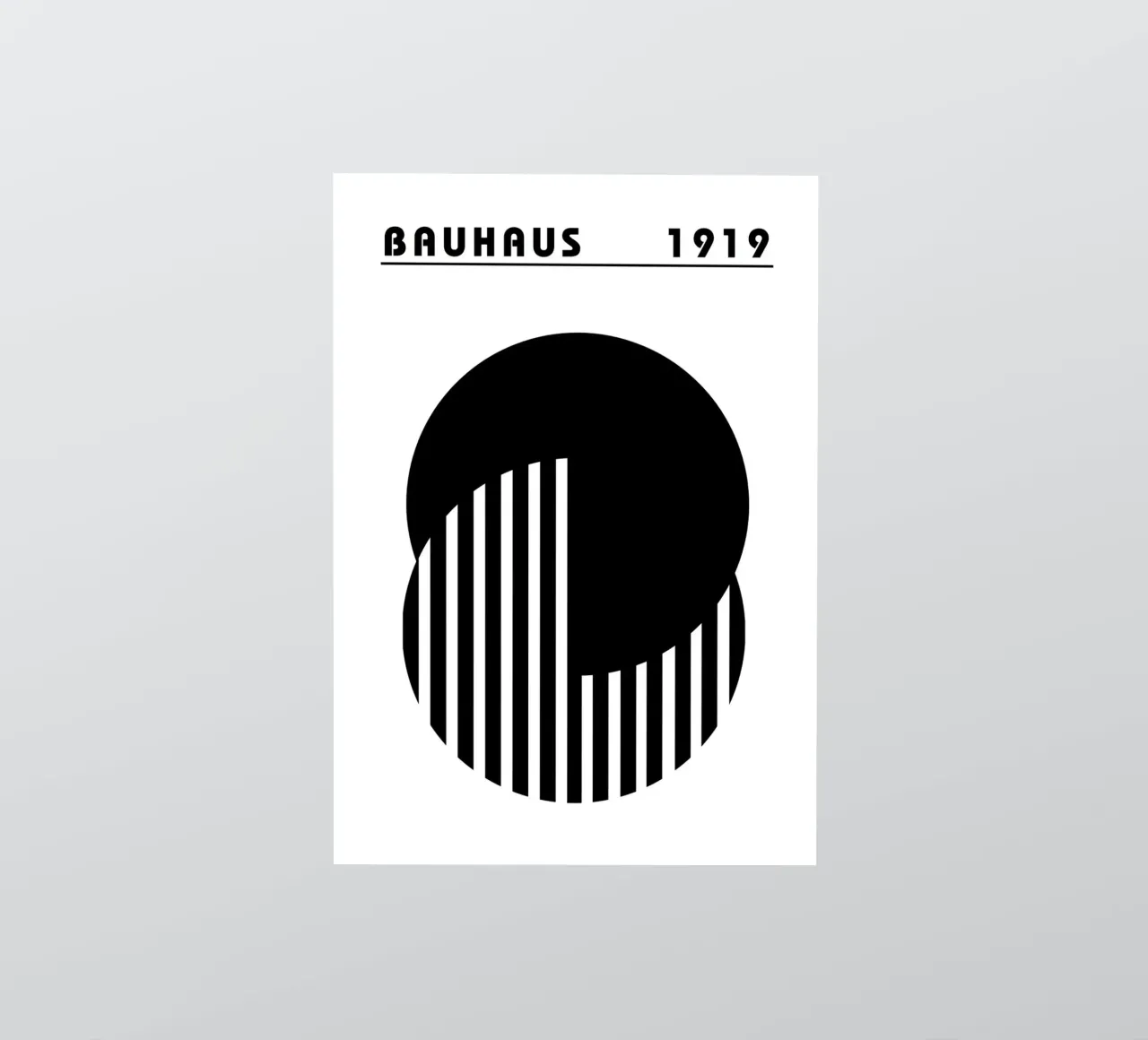 Bauhaus 1919 Poster Black White Circles Print sticker by NorwesClub