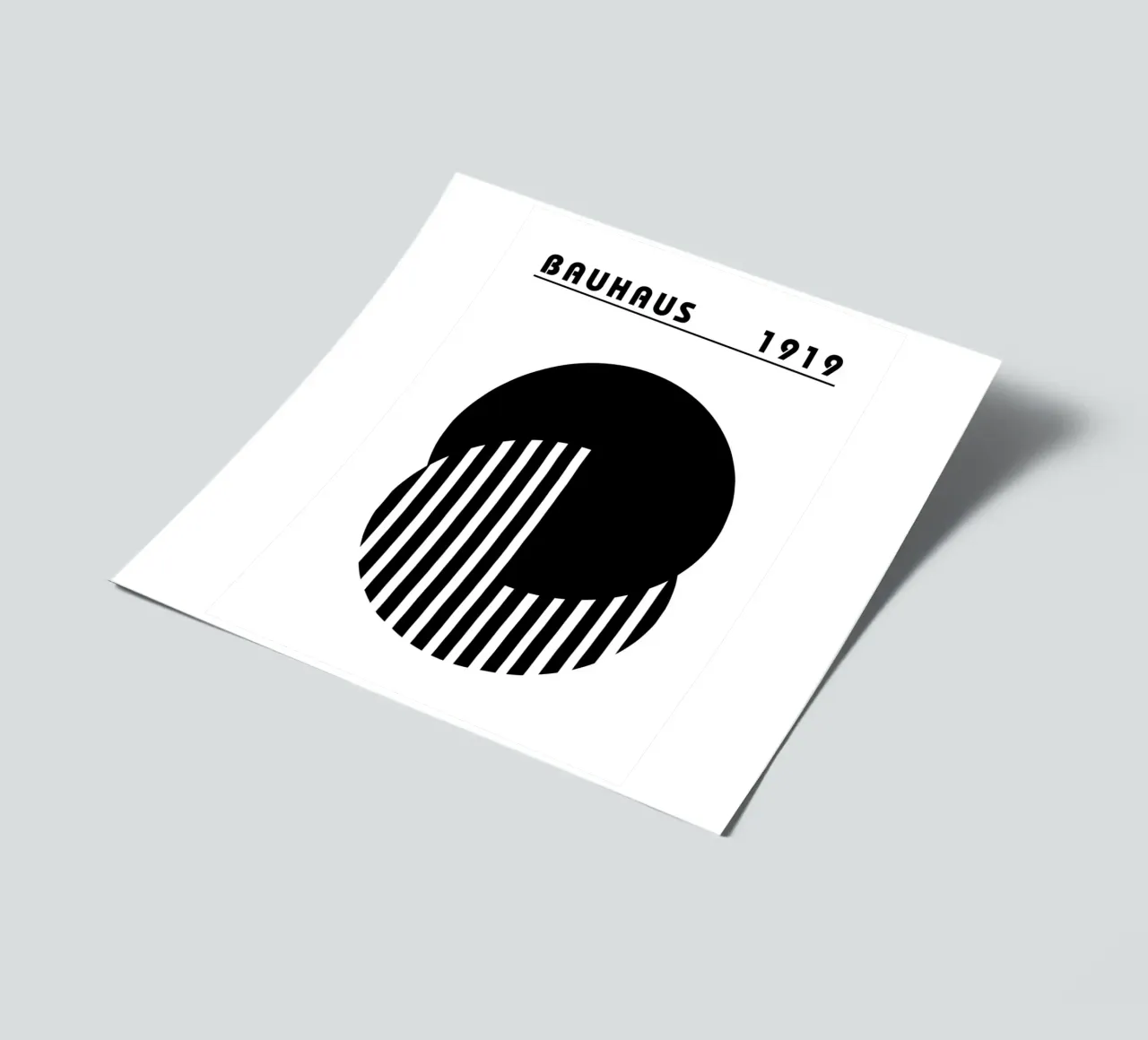 Bauhaus 1919 Poster Schwarz Weiß Kreise Druck Stickerbogen von NorwesClub