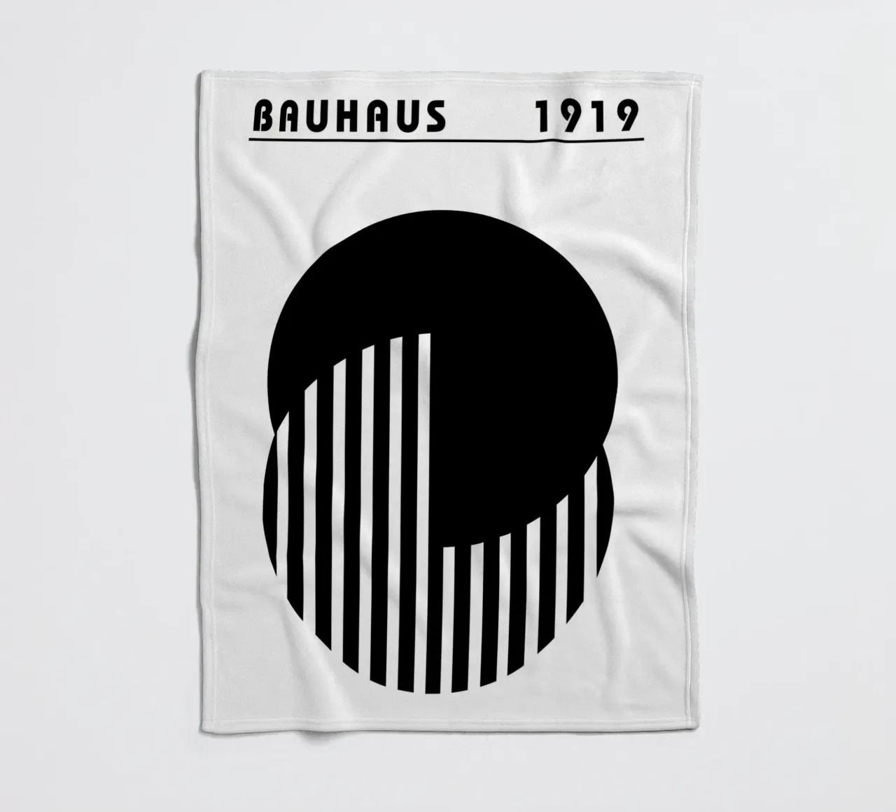 Bauhaus 1919 Poster Black White Circles Print plaid polaire de NorwesClub