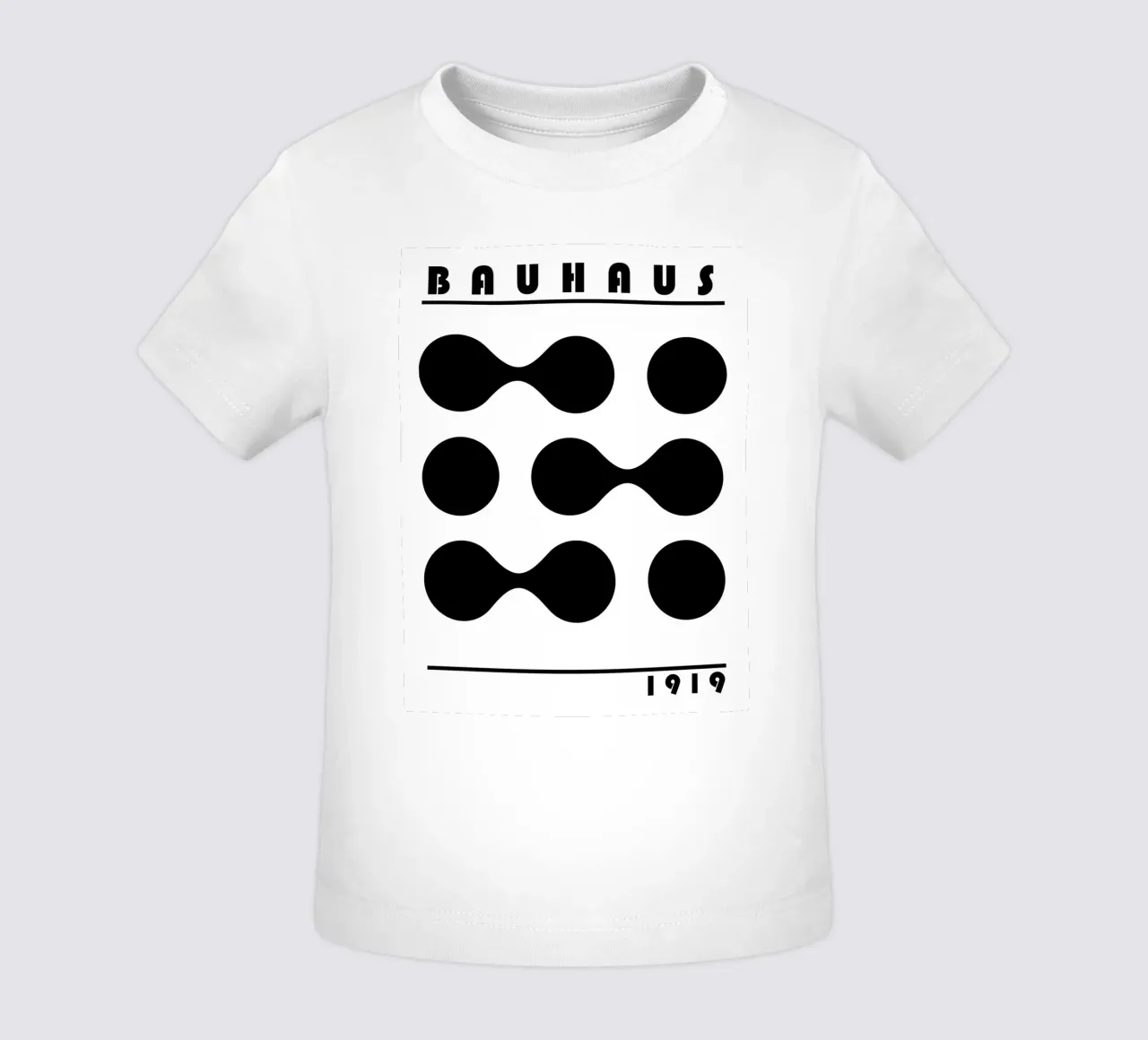 Bauhaus 1919 Formas Geométricas Negro Blanco Imprimir camiseta de bebé de NorwesClub